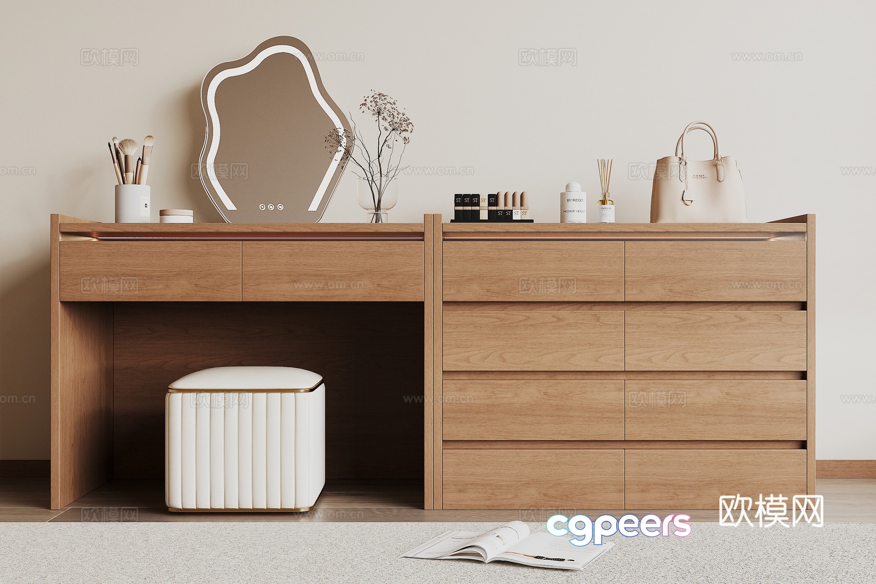Modern dressing table 3d model Modern dressing table 3d model