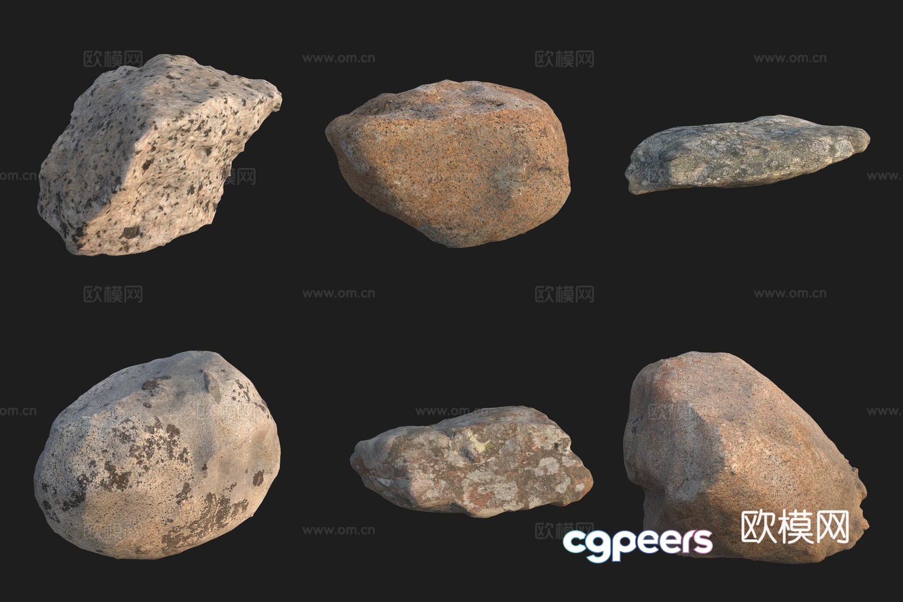 Granite rock stone stone 3d model Granite rock stone stone 3d model