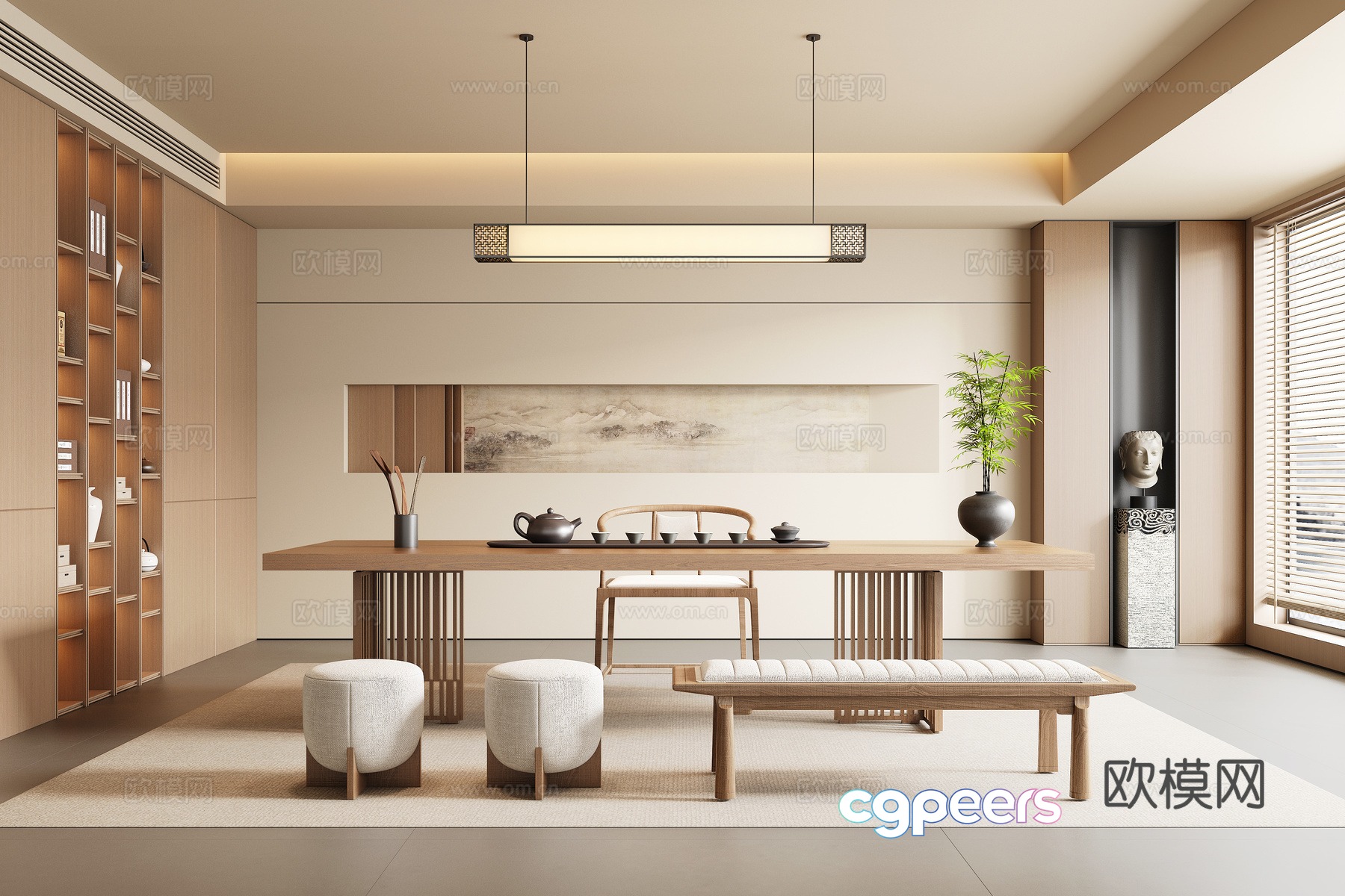New Chinese style Chinese tea room 3D model New Chinese style Chinese tea room 3D model
