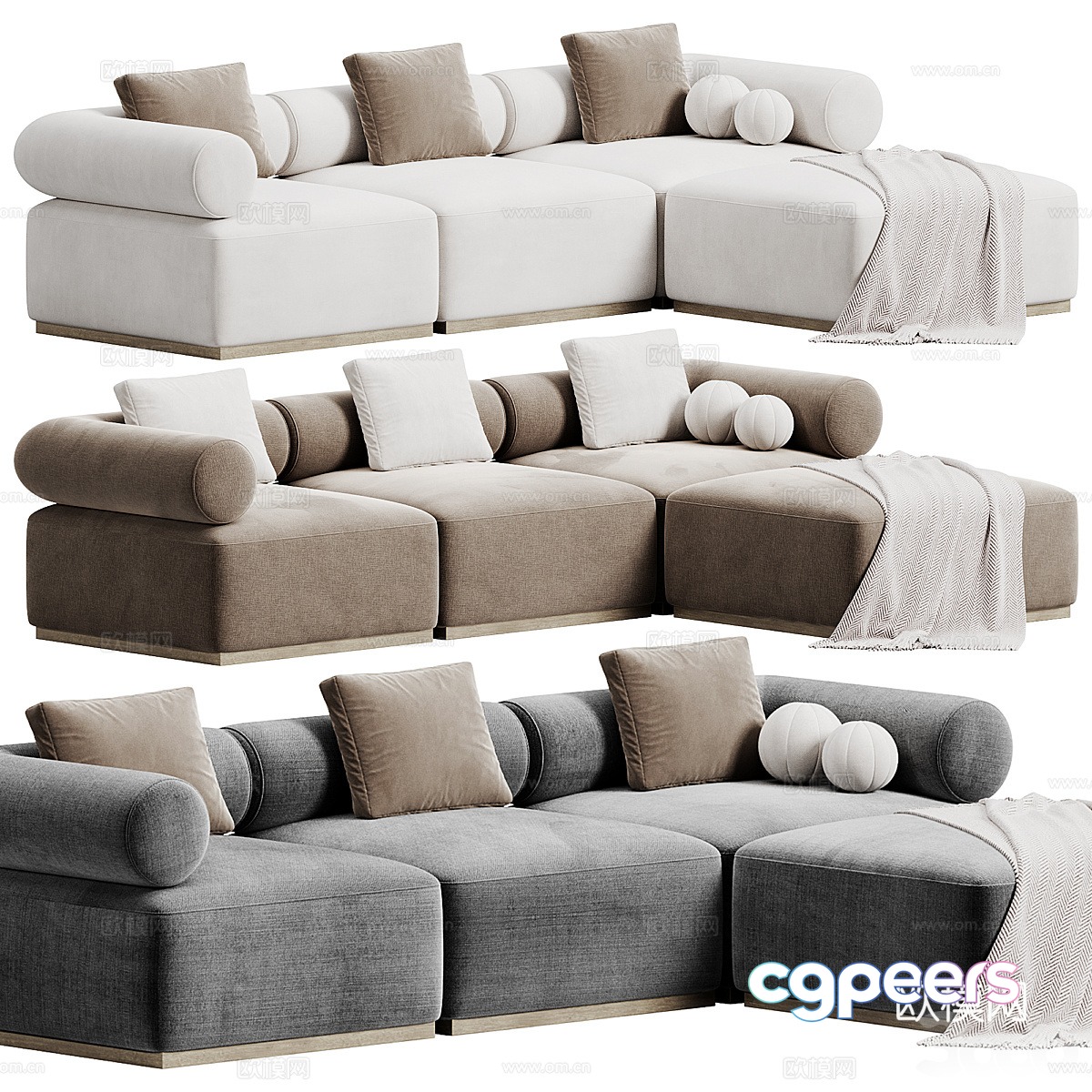 Modern Italian Cellina Combination Sofa 3D Model Modern Italian Cellina Combination Sofa 3D Model