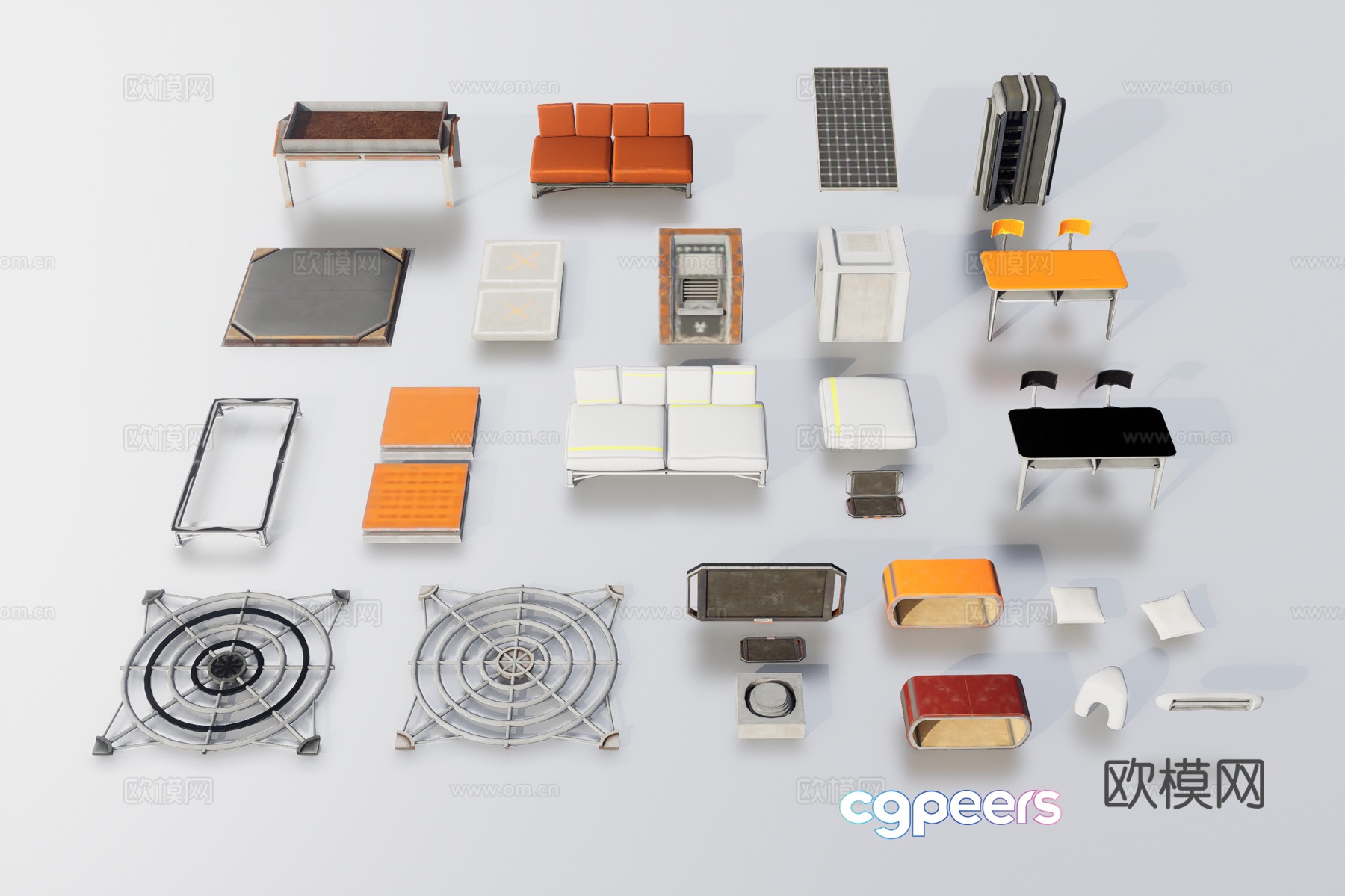 3d model of science fiction items
