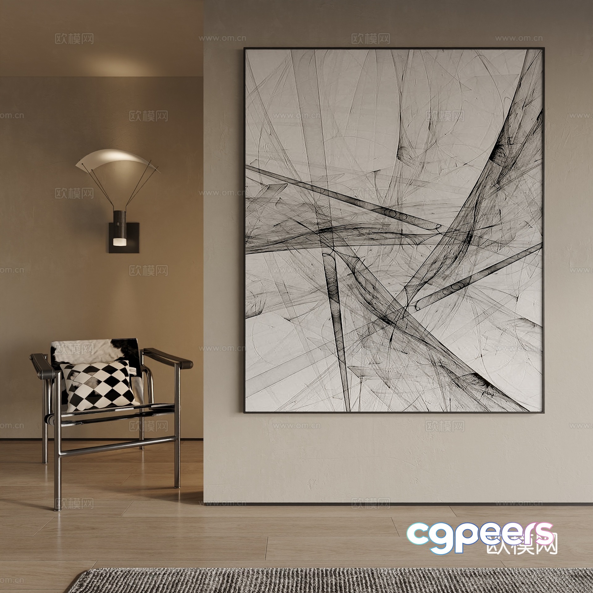 Modern decorative painting 3d model Modern decorative painting 3d model