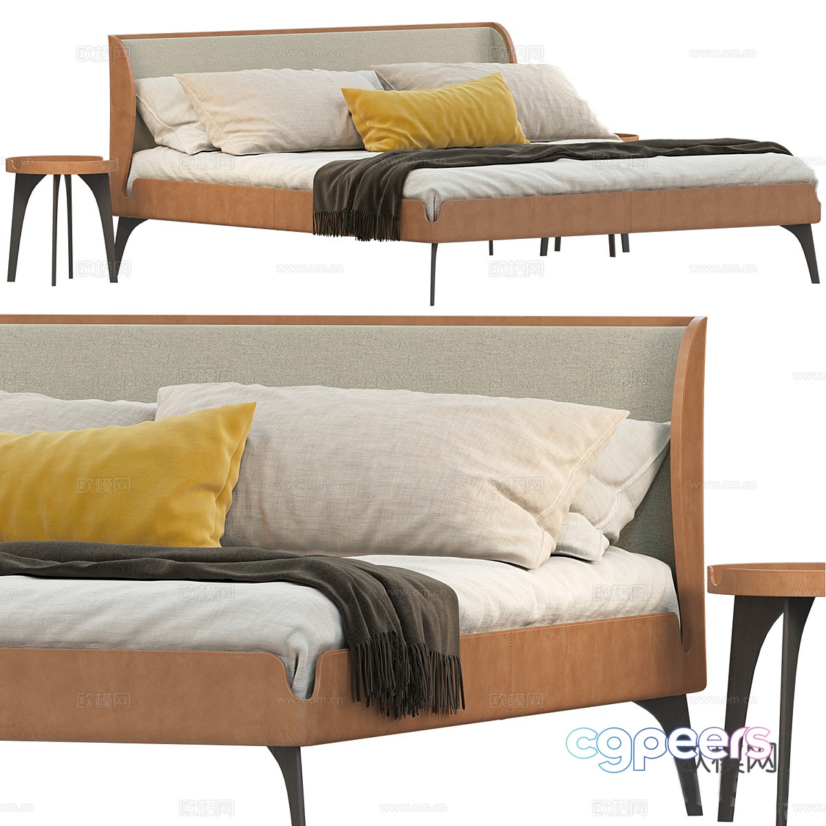 Fabric double bed Fabric bed Bedding products Hotel double bed B&B Double bed 3D model Fabric double bed Fabric bed Bedding products Hotel double bed B&B Double bed 3D model