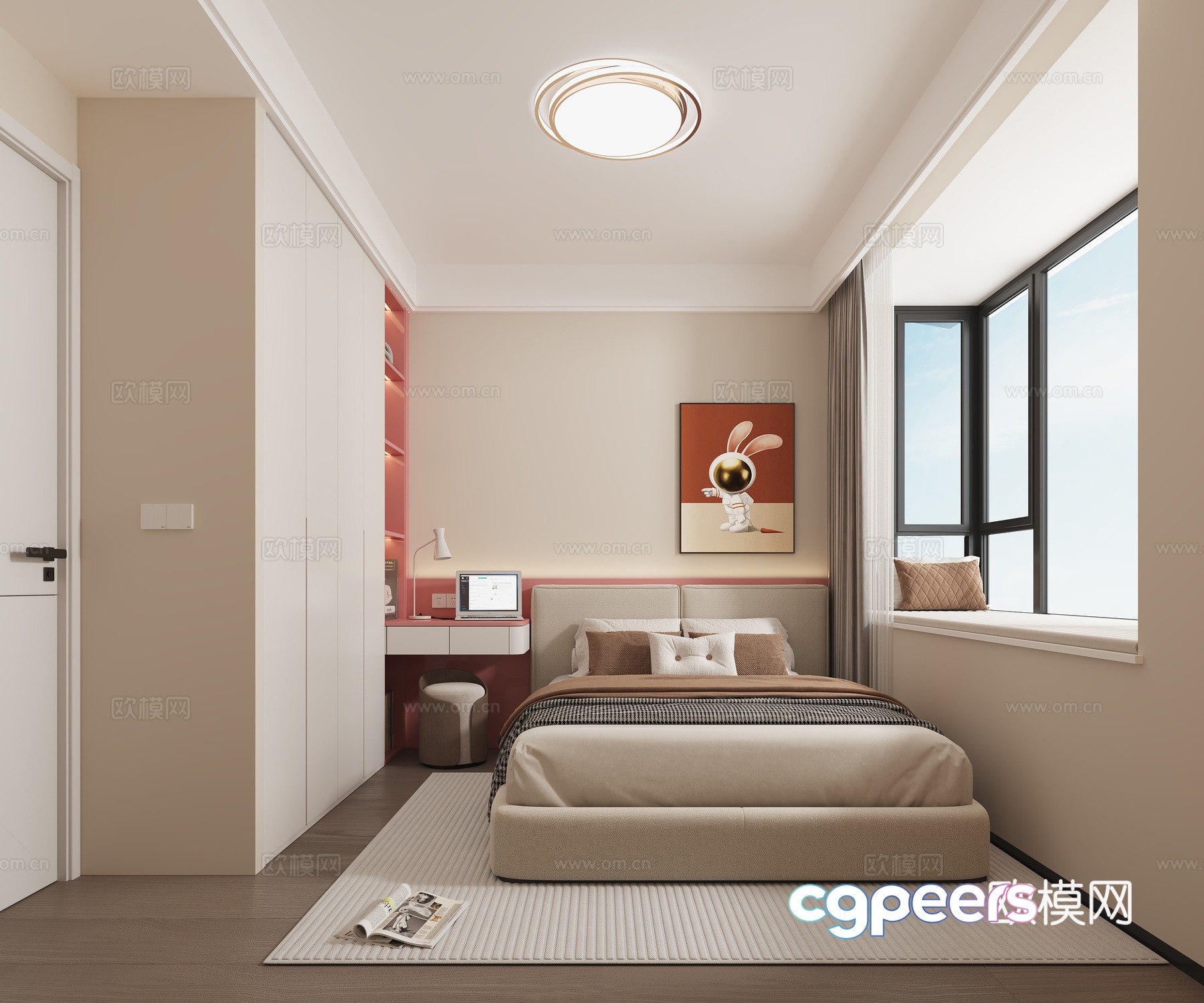 Modern girl room 3d model Modern girl room 3d model