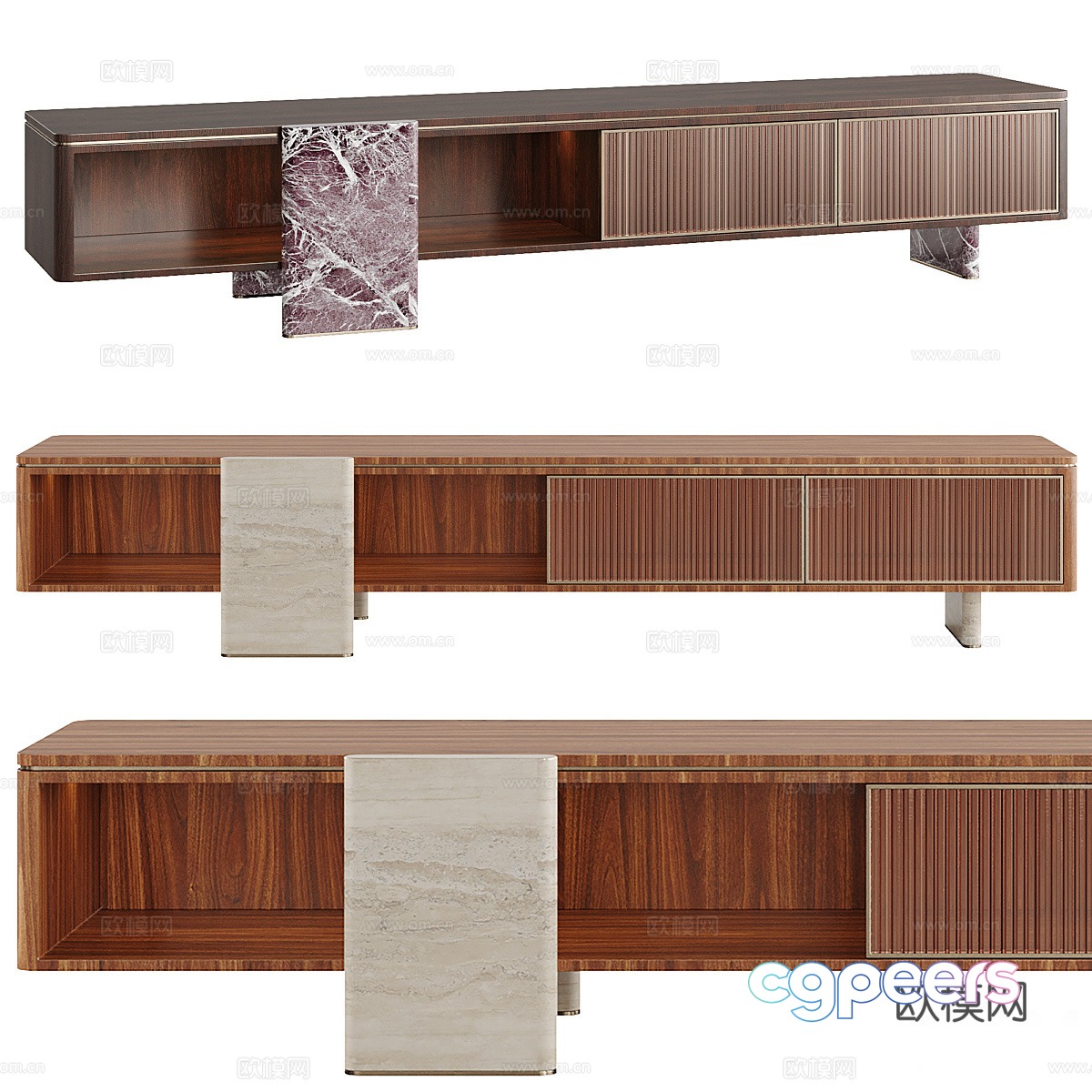 Modern Italian Aurelia TV cabinet 3D model Modern Italian Aurelia TV cabinet 3D model