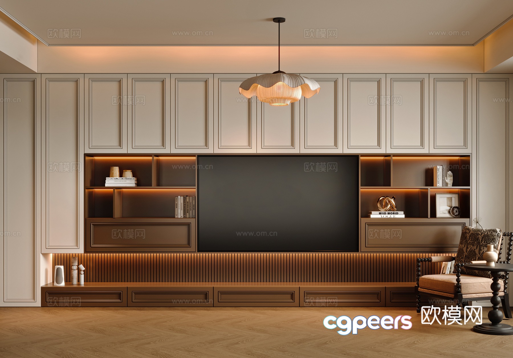 French TV wall 3d model French TV wall 3d model