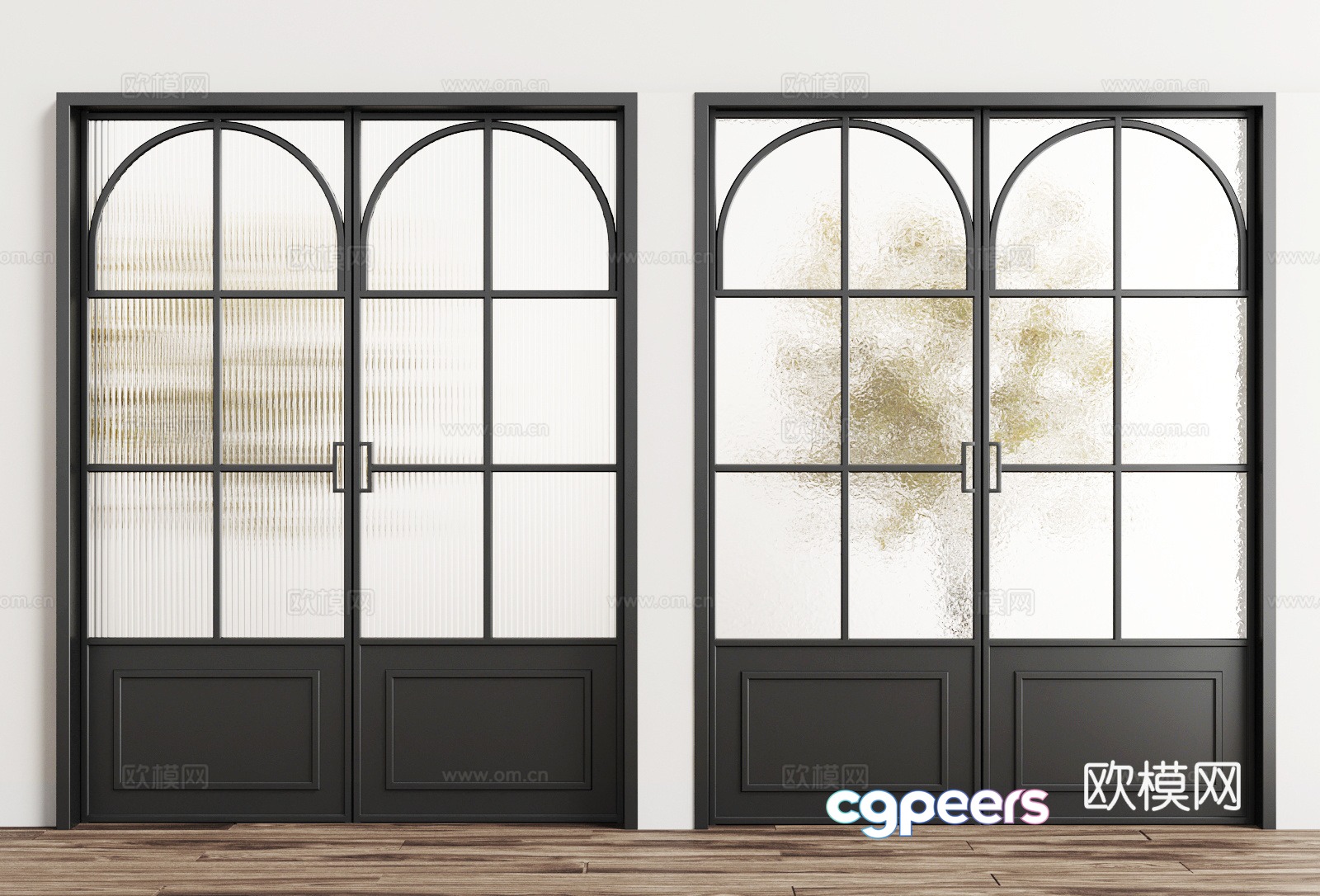 French European glass partition 3D model French European glass partition 3D model