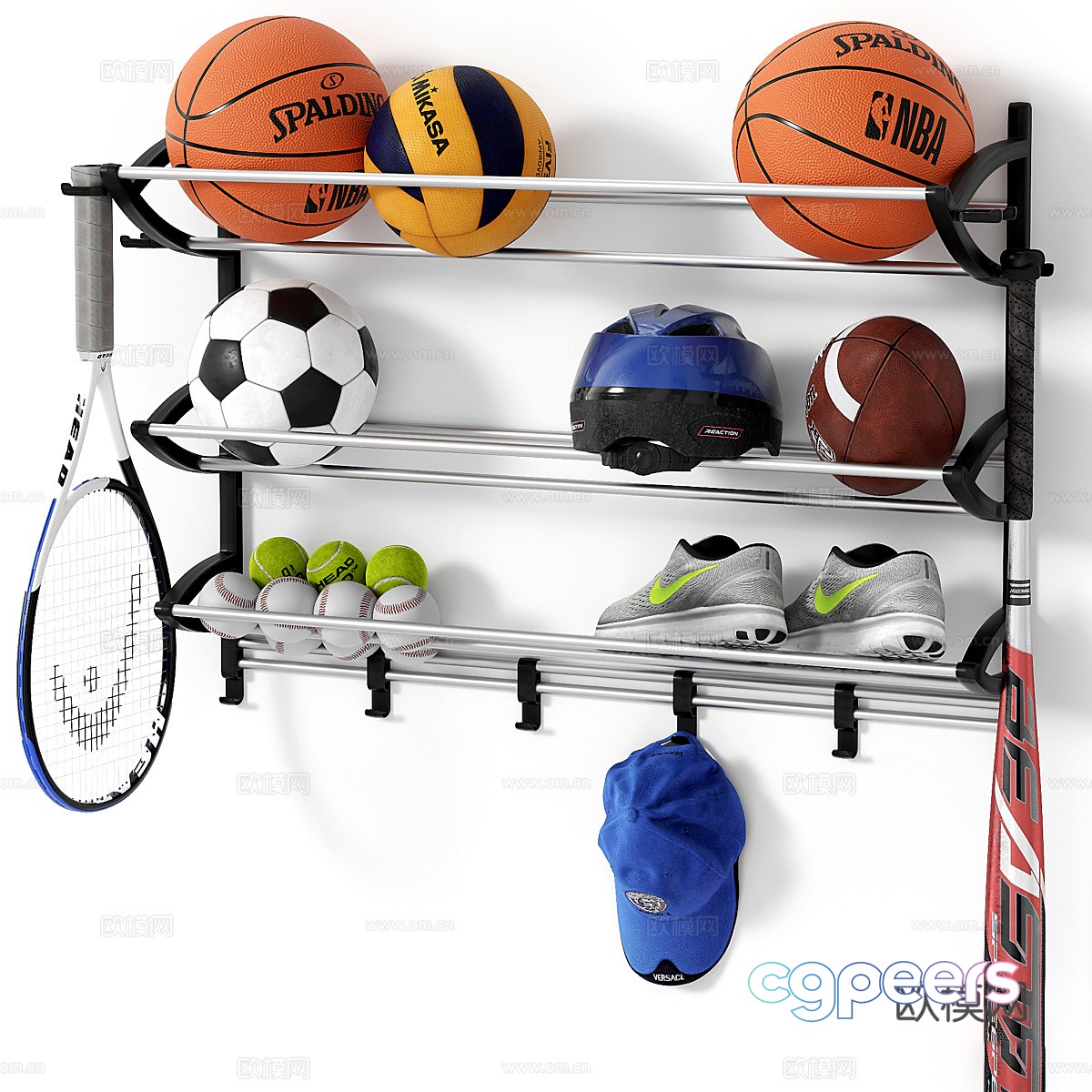 Modern sports equipment 3d model Modern sports equipment 3d model