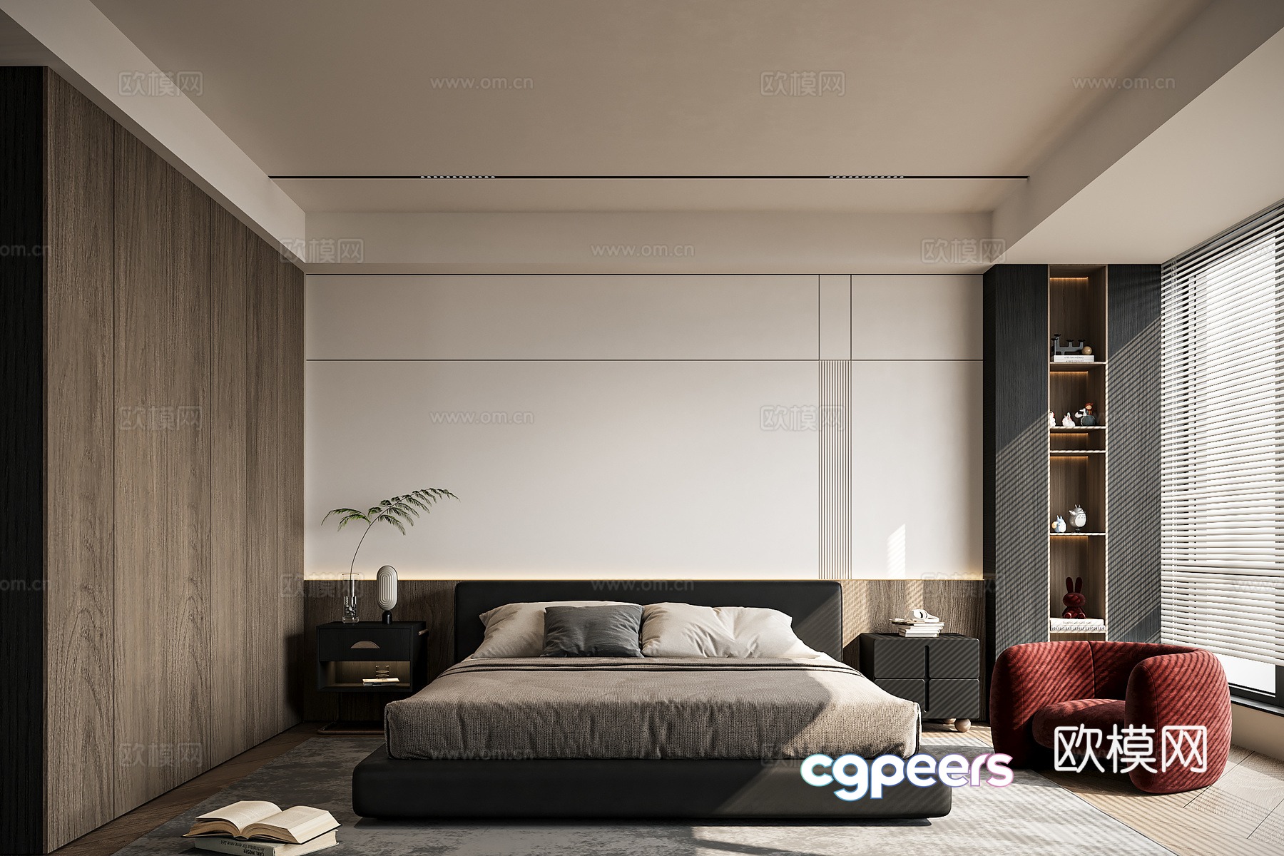Modern minimalist bedroom 3d model Modern minimalist bedroom 3d model