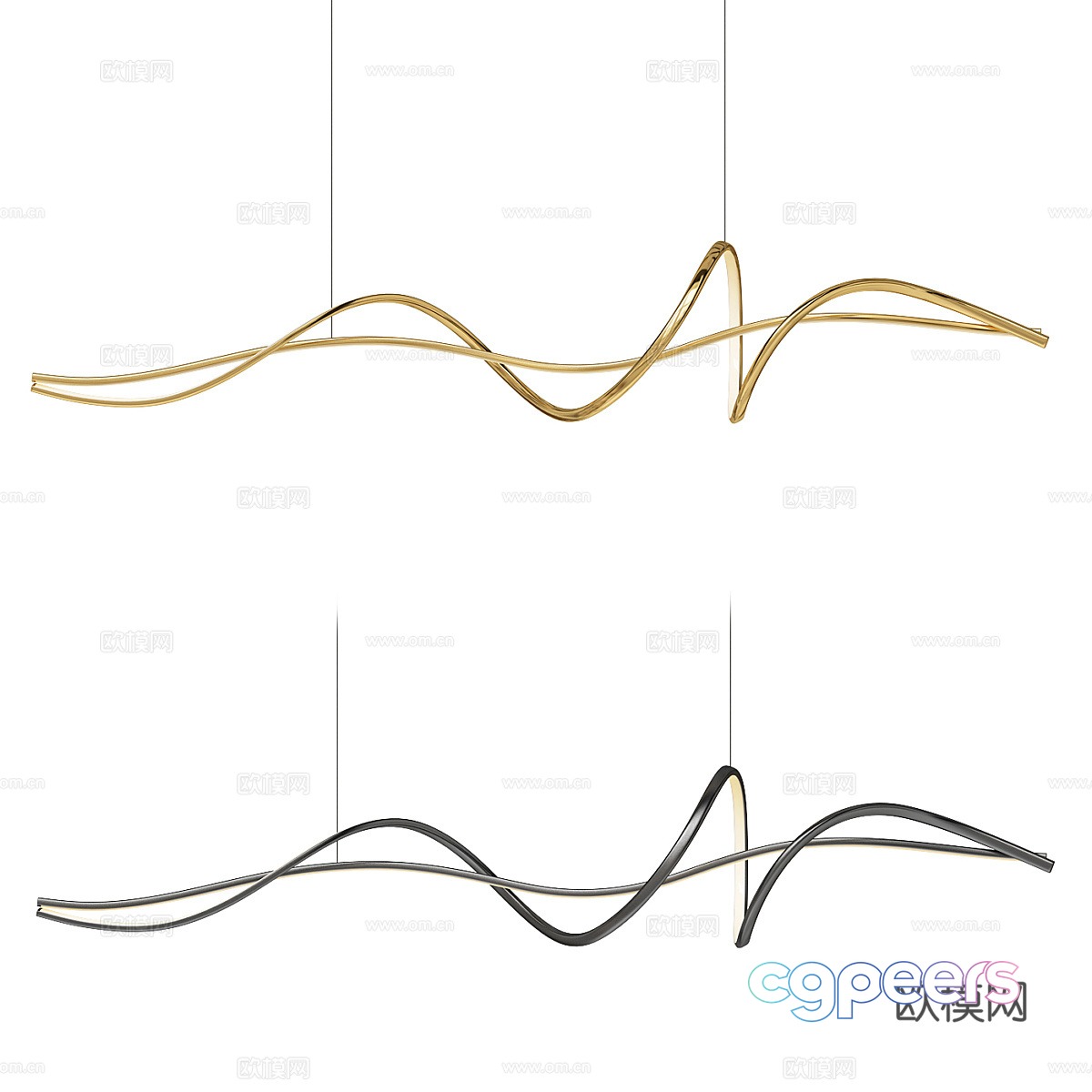 Modern light luxury ESKILD LONG linear chandelier 3d model Modern light luxury ESKILD LONG linear chandelier 3d model