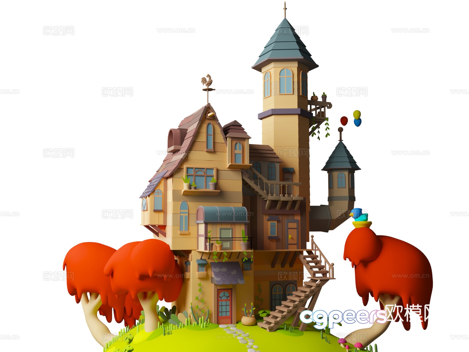 Stylized cartoon castle cartoon style castle Q version castle 3d model Stylized cartoon castle cartoon style castle Q version castle 3d model