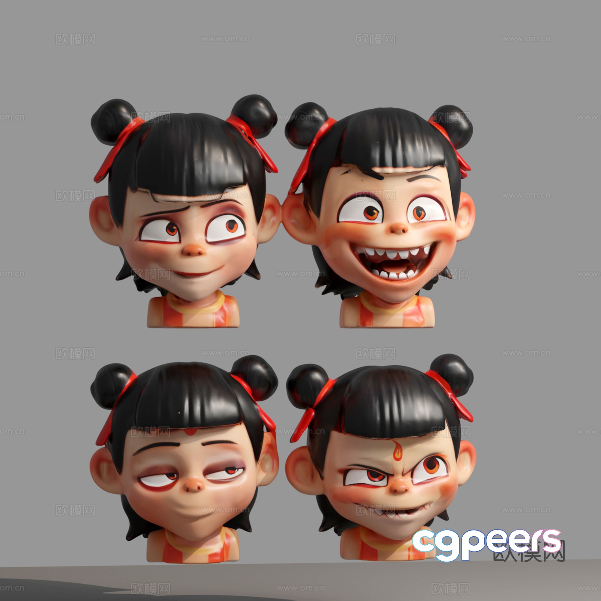 Nezha emoticon package Nezha movie ornaments sculpture figure installation 3d model Nezha emoticon package Nezha movie ornaments sculpture figure installation 3d model