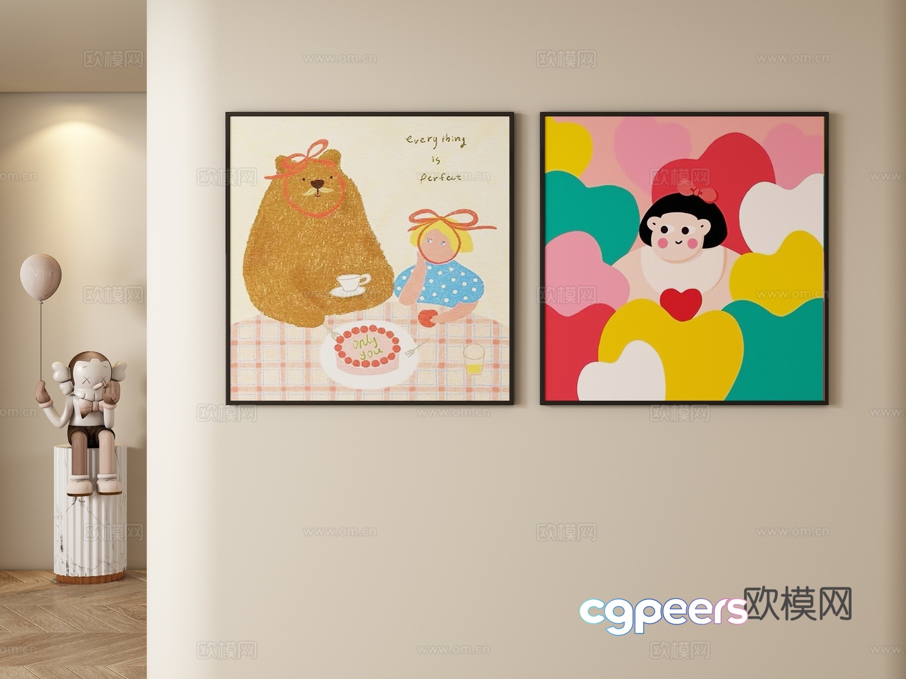 Children’s decorative paintings hanging paintings 3d model Children’s decorative paintings hanging paintings 3d model
