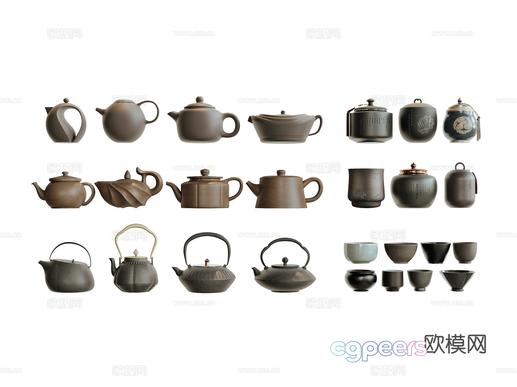 Teapot tea set 3d model Teapot tea set 3d model