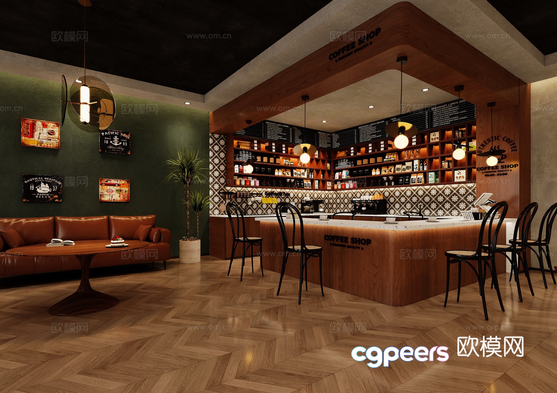 Modern cafe 3d model Modern cafe 3d model