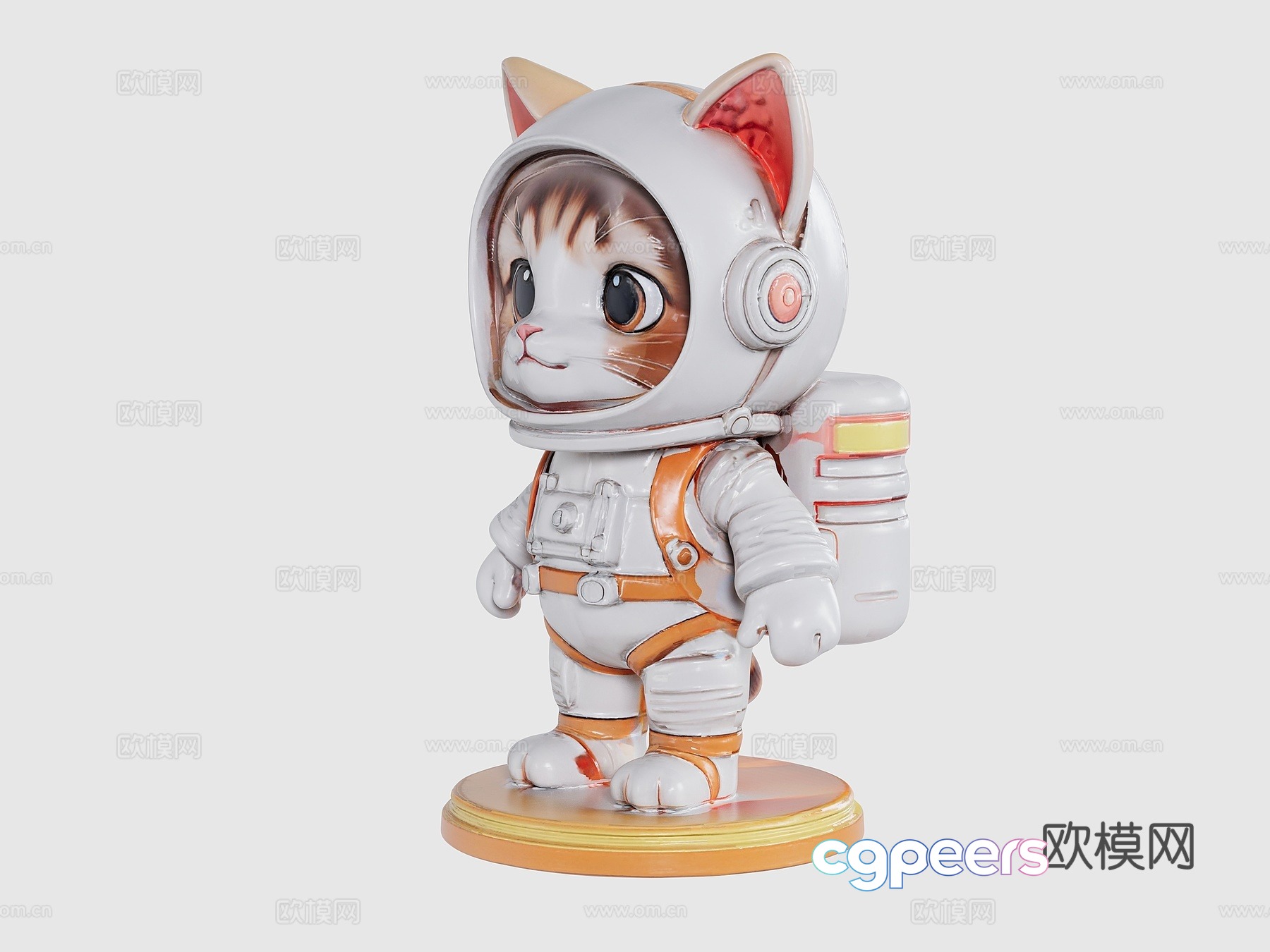 Space Cat Astronaut Figure 3D Model Space Cat Astronaut Figure 3D Model