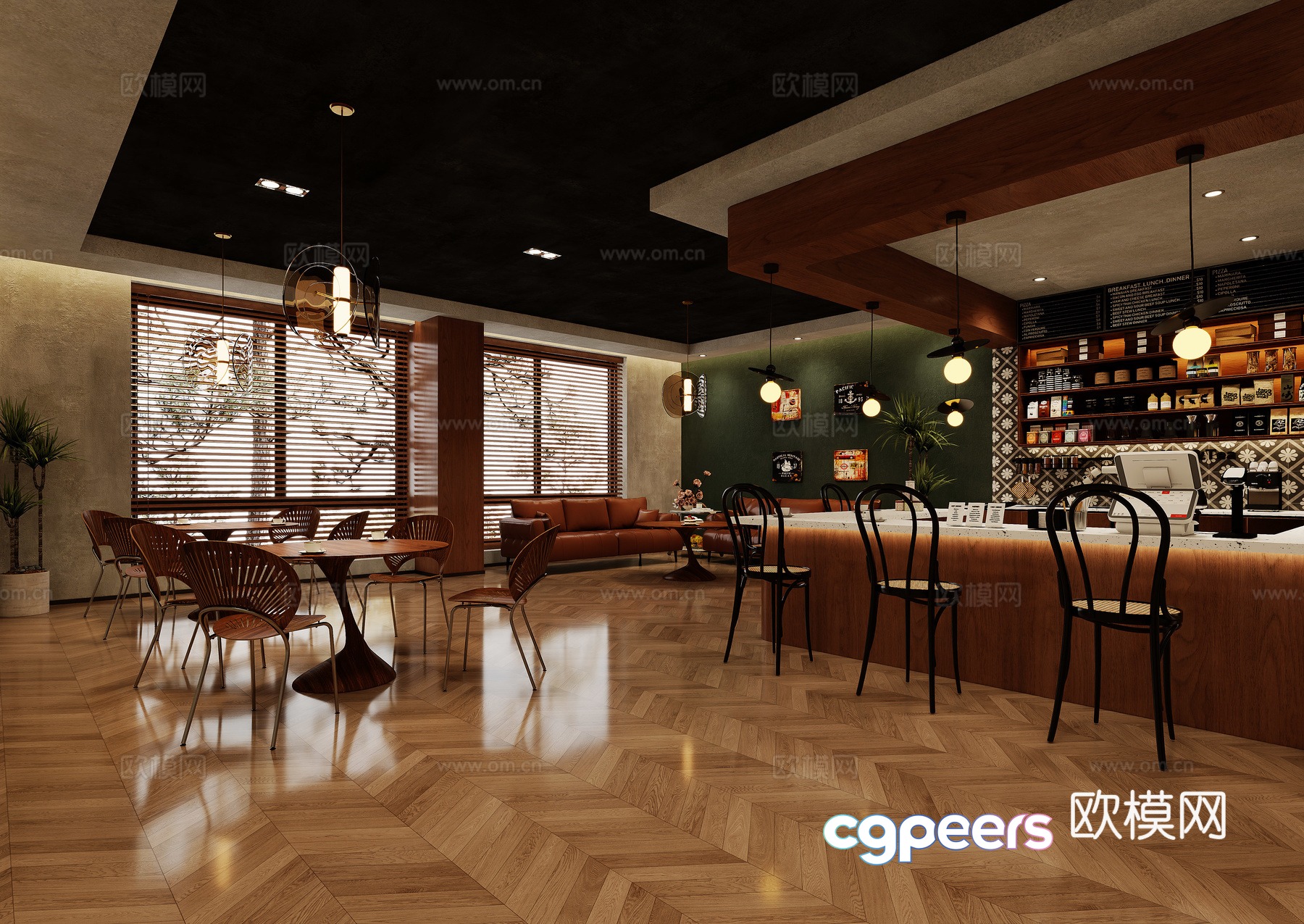 Modern cafe 3d model Modern cafe 3d model