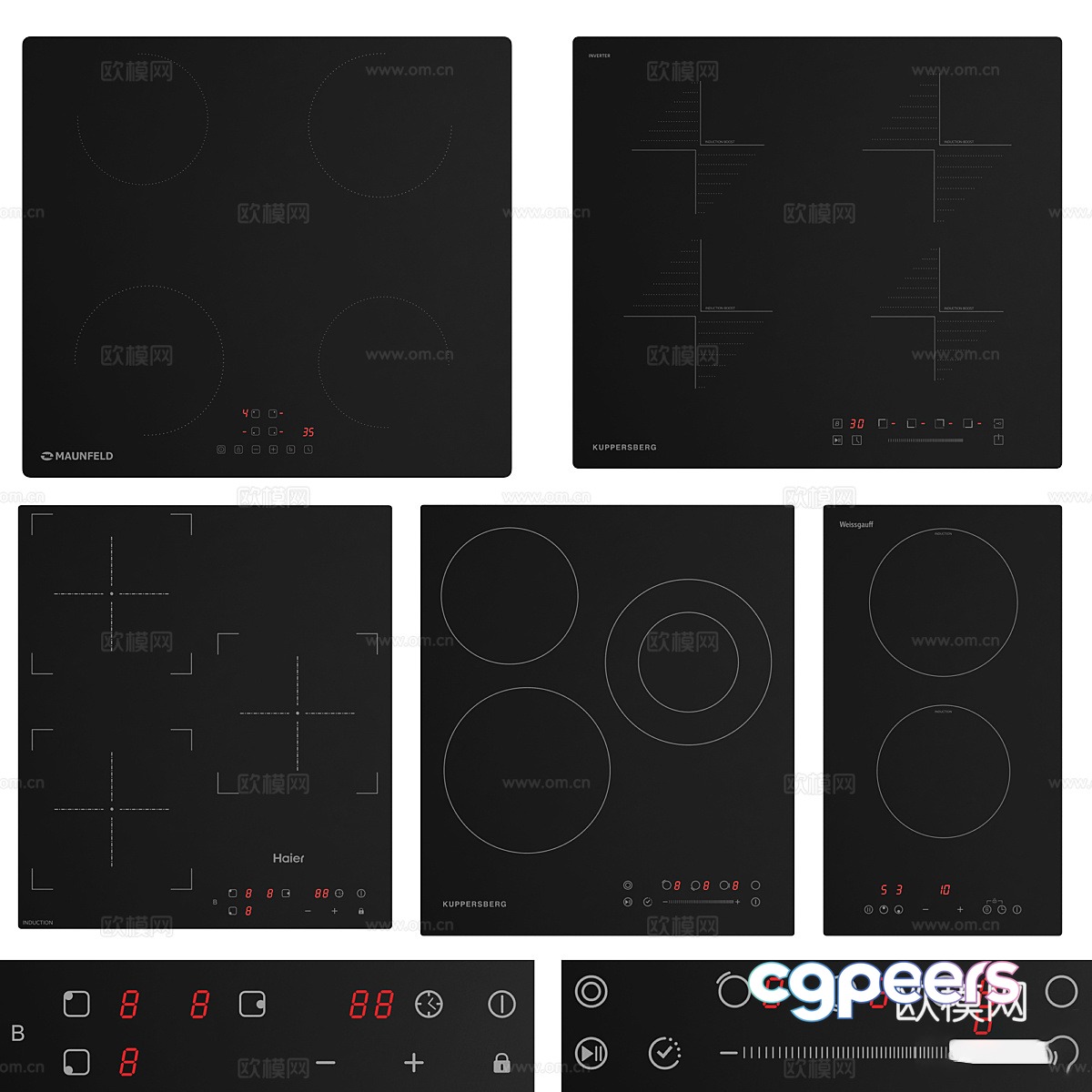 Kitchen stove induction cooker 3D model Kitchen stove induction cooker 3D model