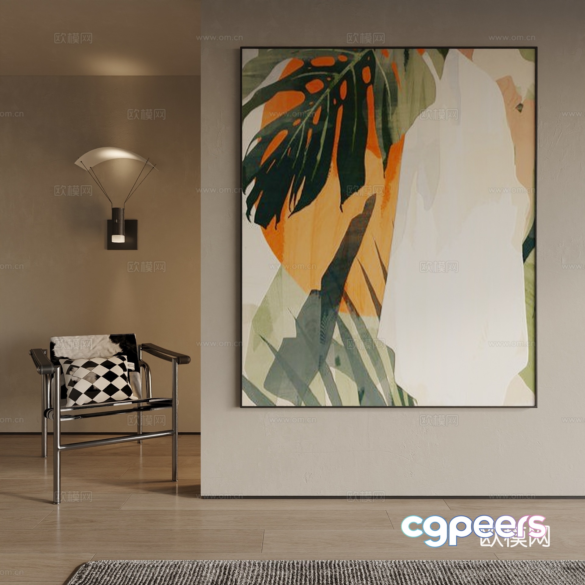 Modern decorative painting 3d model Modern decorative painting 3d model