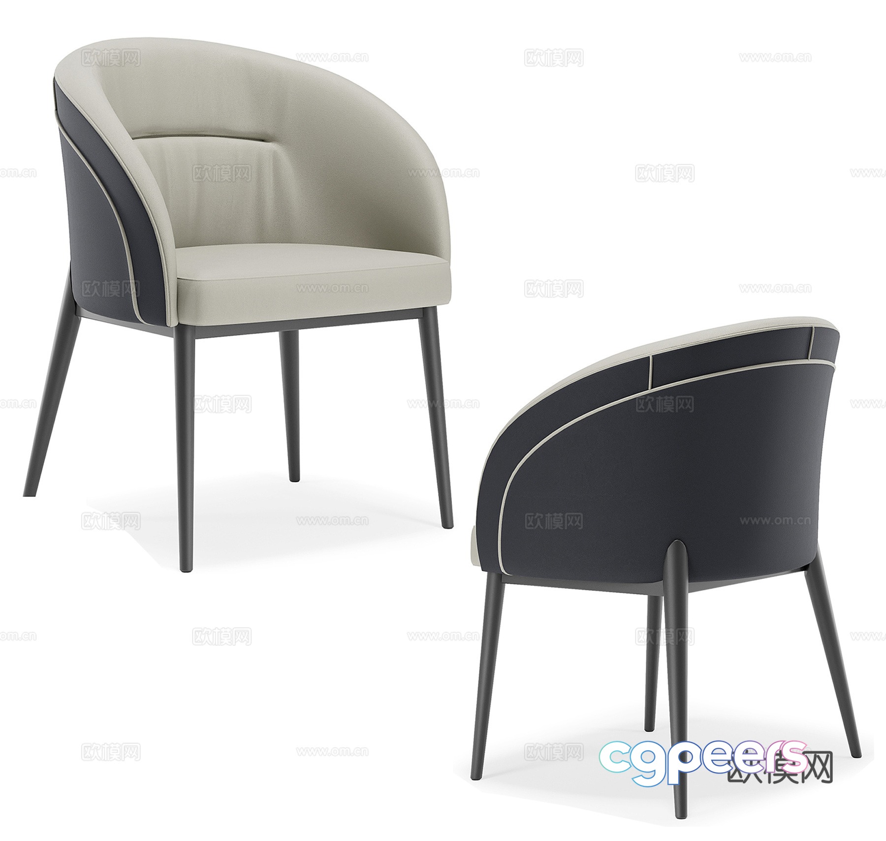 Modern single chair dining chair 3d model Modern single chair dining chair 3d model