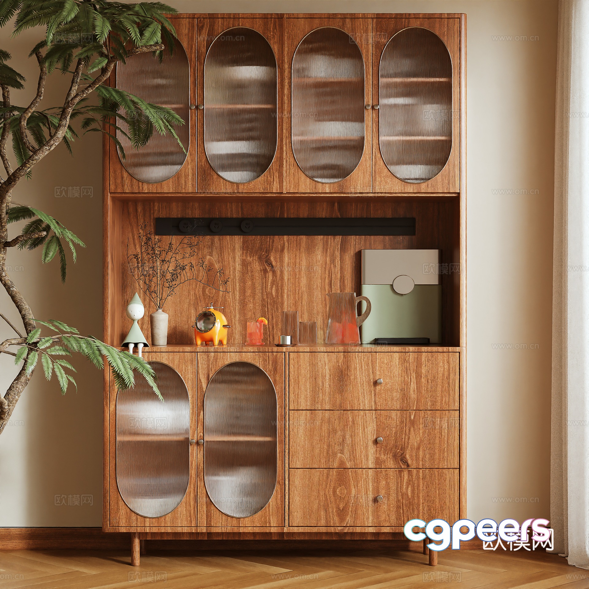 Log wind sideboard 3D model Log wind sideboard 3D model