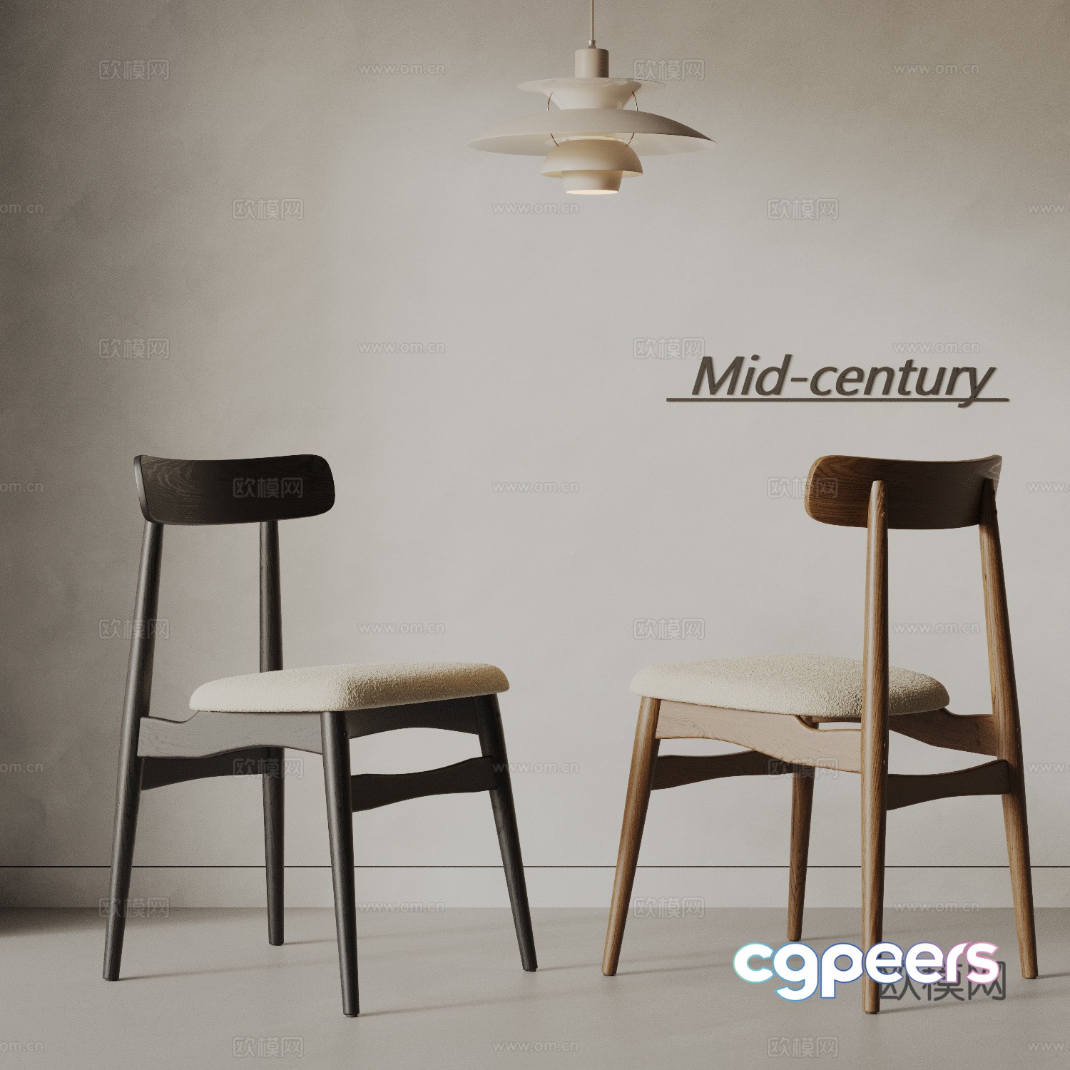 Medium style dining chair 3d model Medium style dining chair 3d model