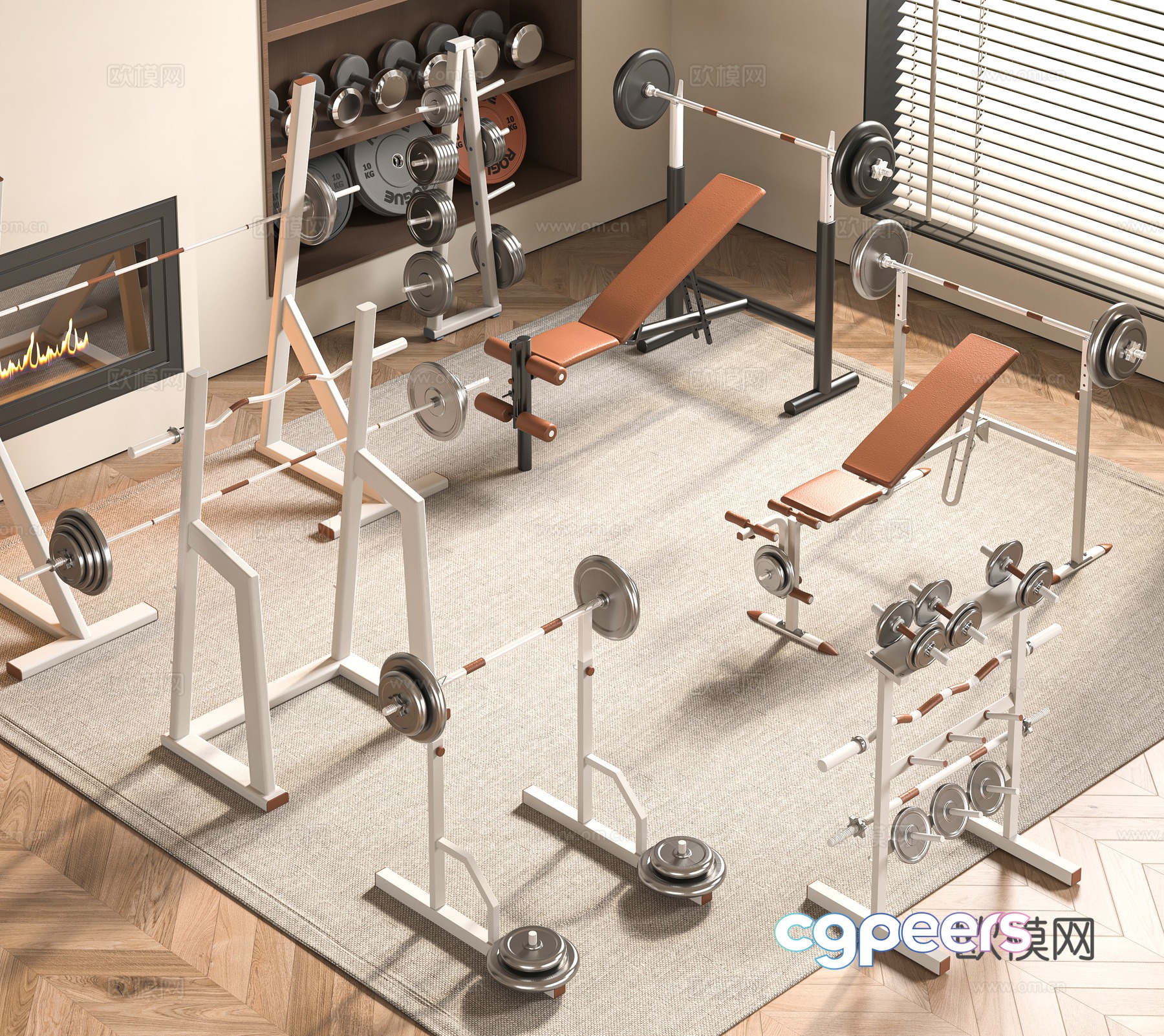Modern fitness equipment 3d model Modern fitness equipment 3d model