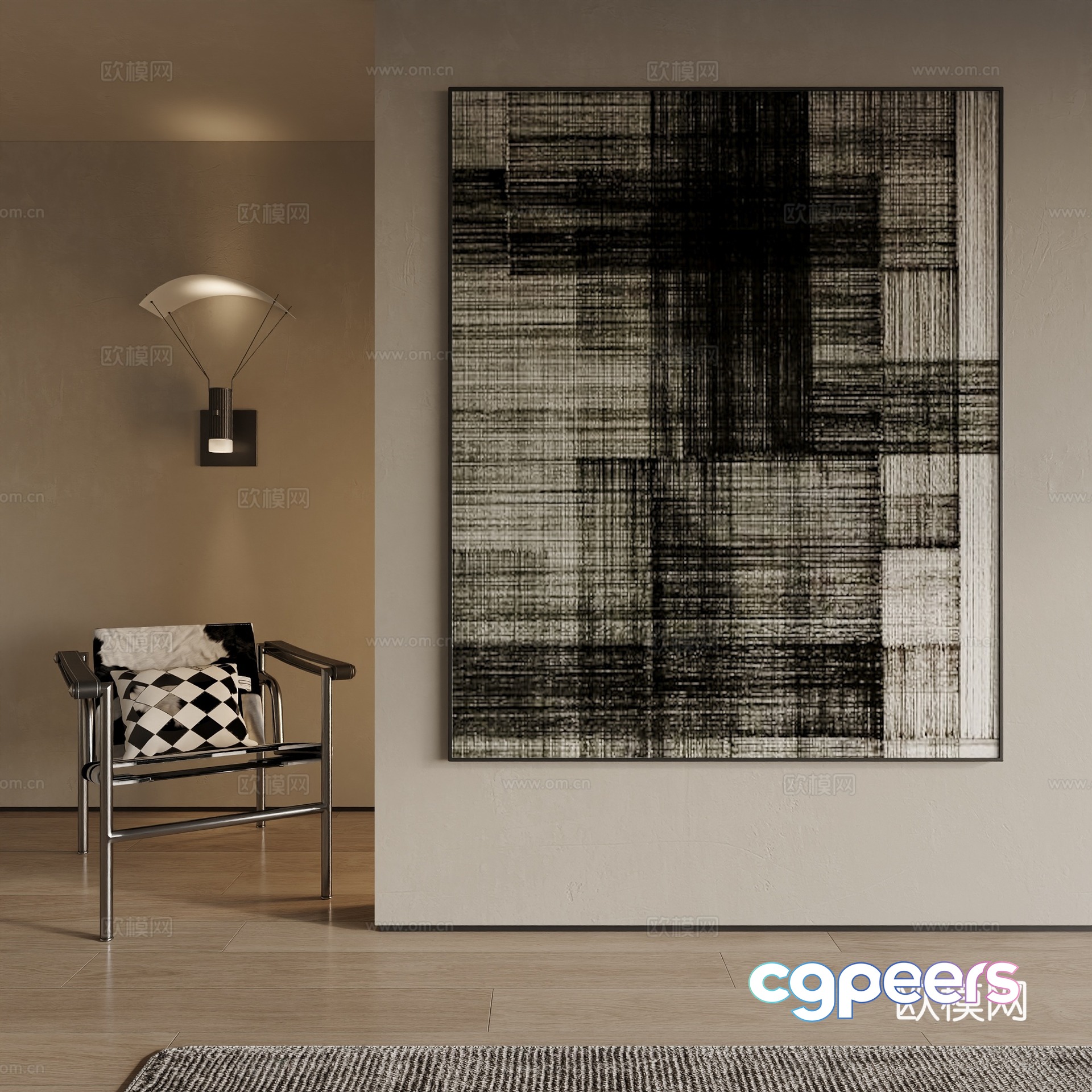 Modern decorative painting 3d model Modern decorative painting 3d model