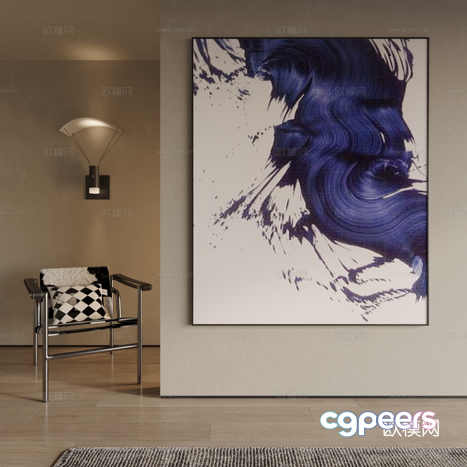 Modern decorative painting 3d model Modern decorative painting 3d model