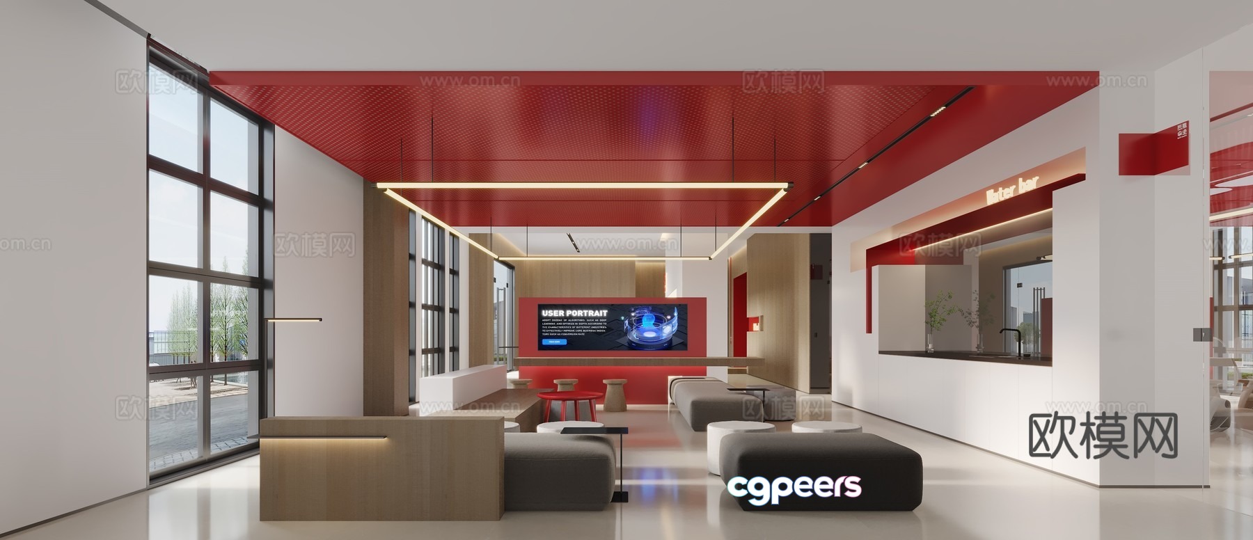 Modern office and rest area 3D model Modern office and rest area 3D model