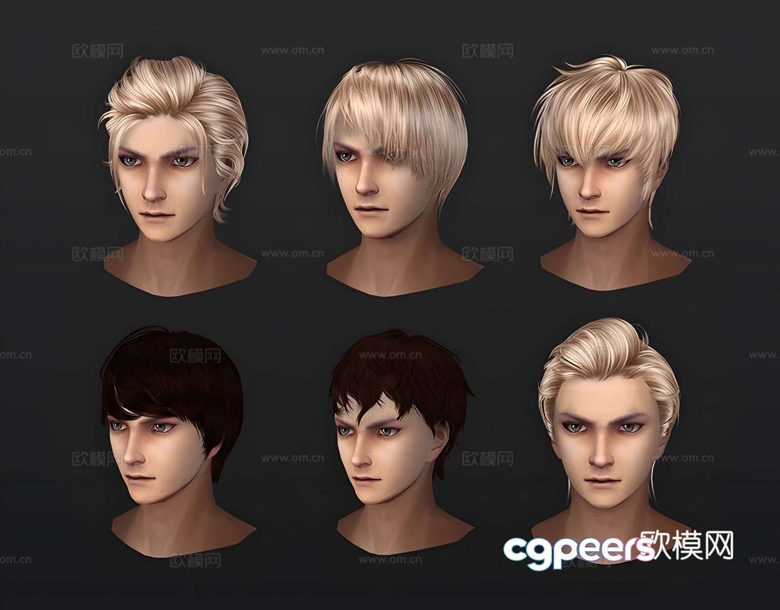 3d model of man hair 3d model of man hair