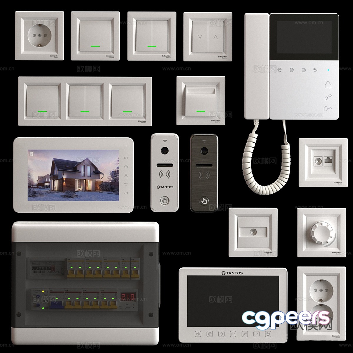 Video phone panel socket 3d model Video phone panel socket 3d model