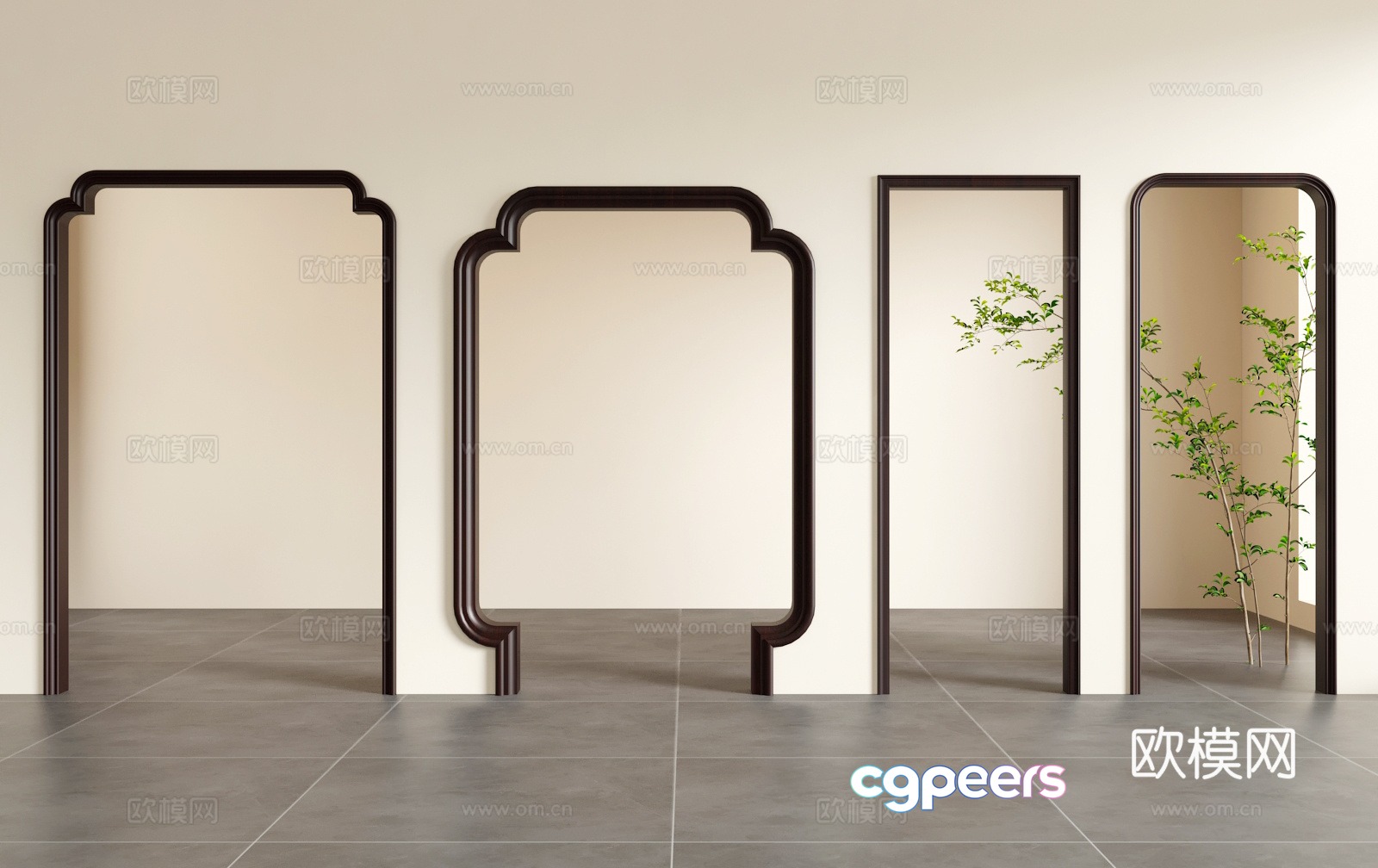 New Chinese door opening 3D model New Chinese door opening 3D model