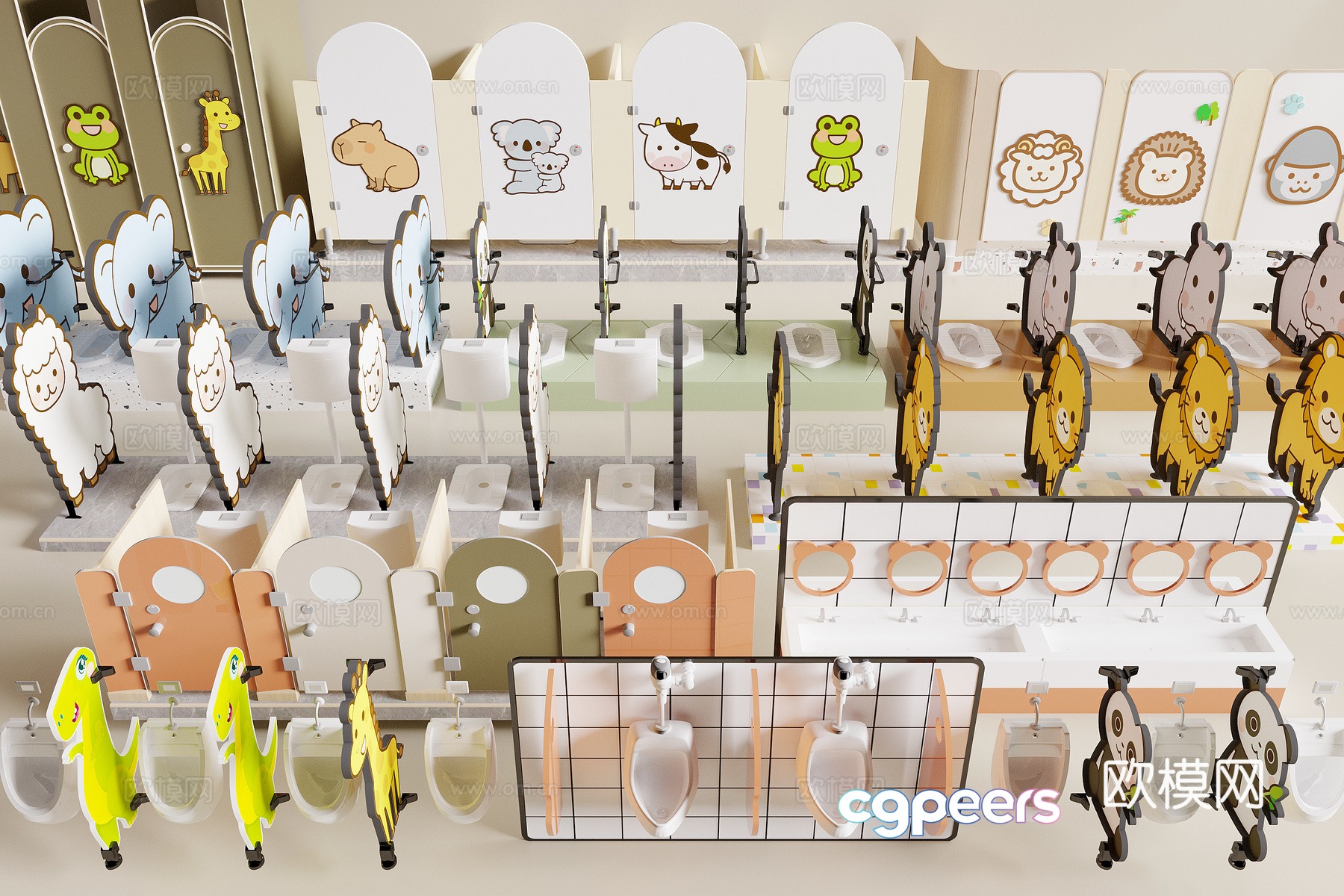 Modern children’s bathroom 3d model Modern children’s bathroom 3d model
