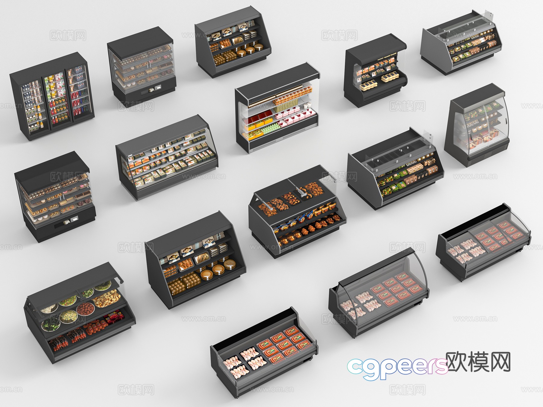 Modern bakery shelves 3d model Modern bakery shelves 3d model
