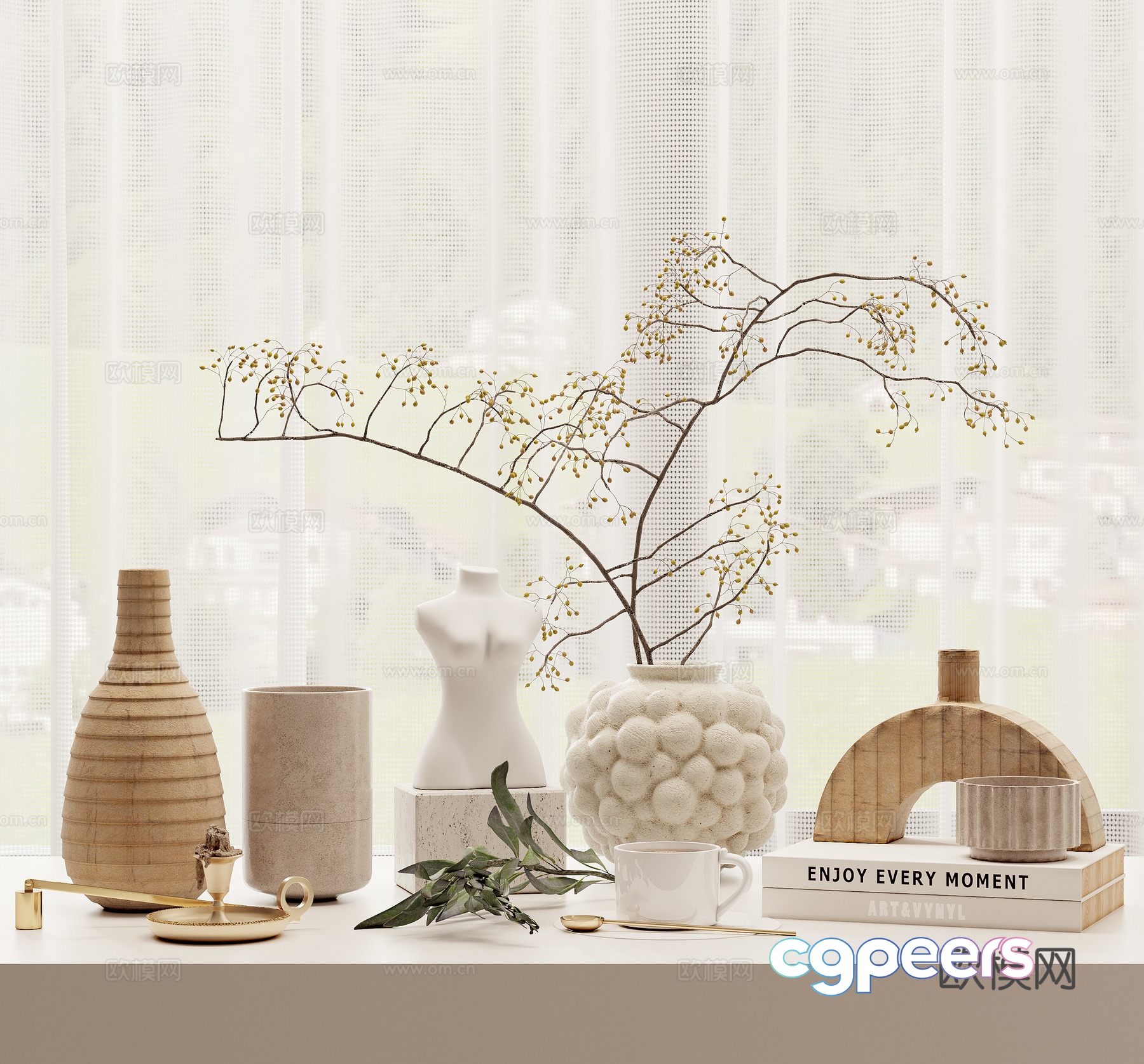 Combination ornament potted 3D model Combination ornament potted 3D model