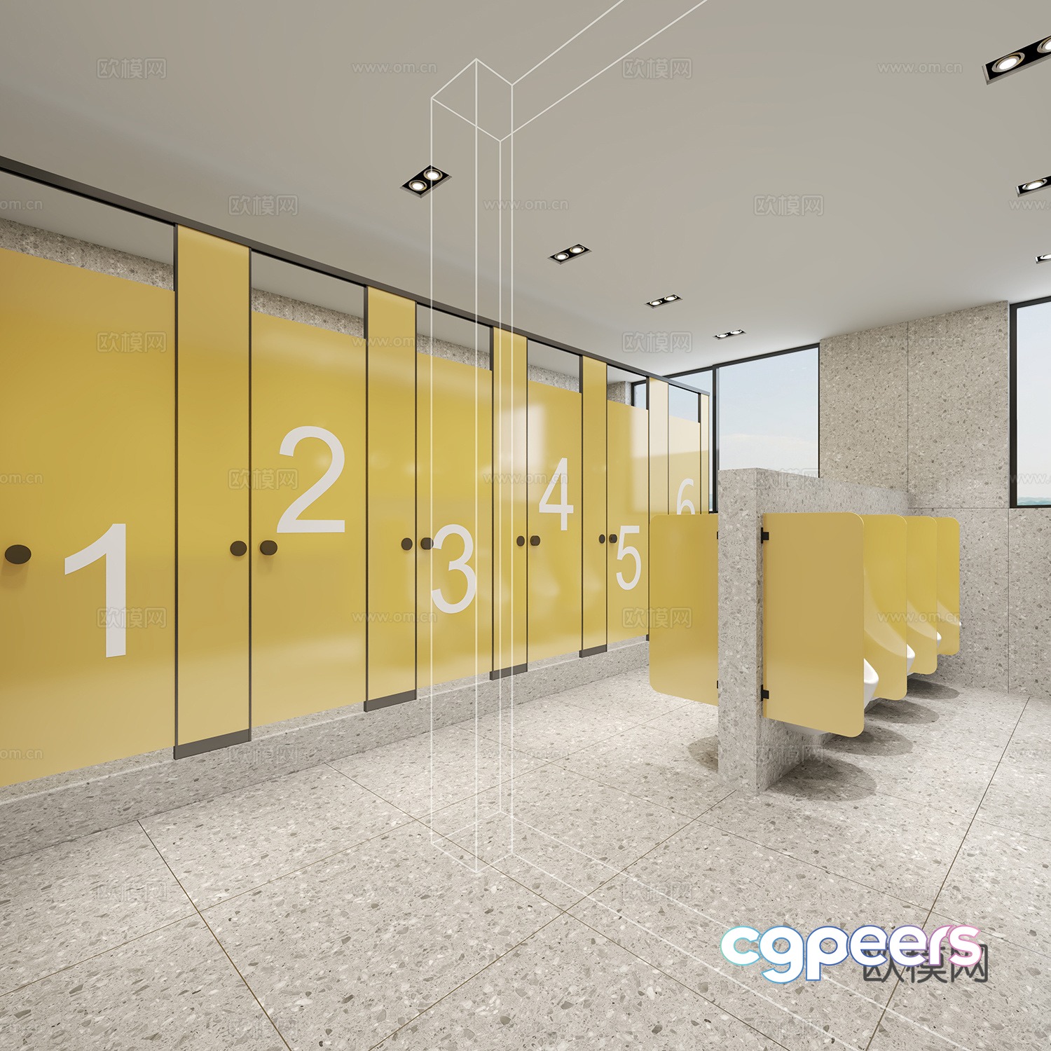 School bathroom 3d model School bathroom 3d model