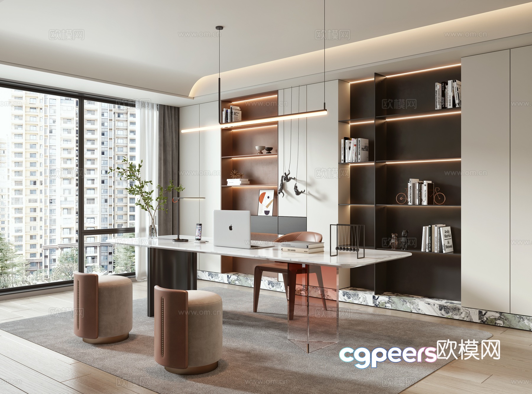 Modern study 3d model Modern study 3d model