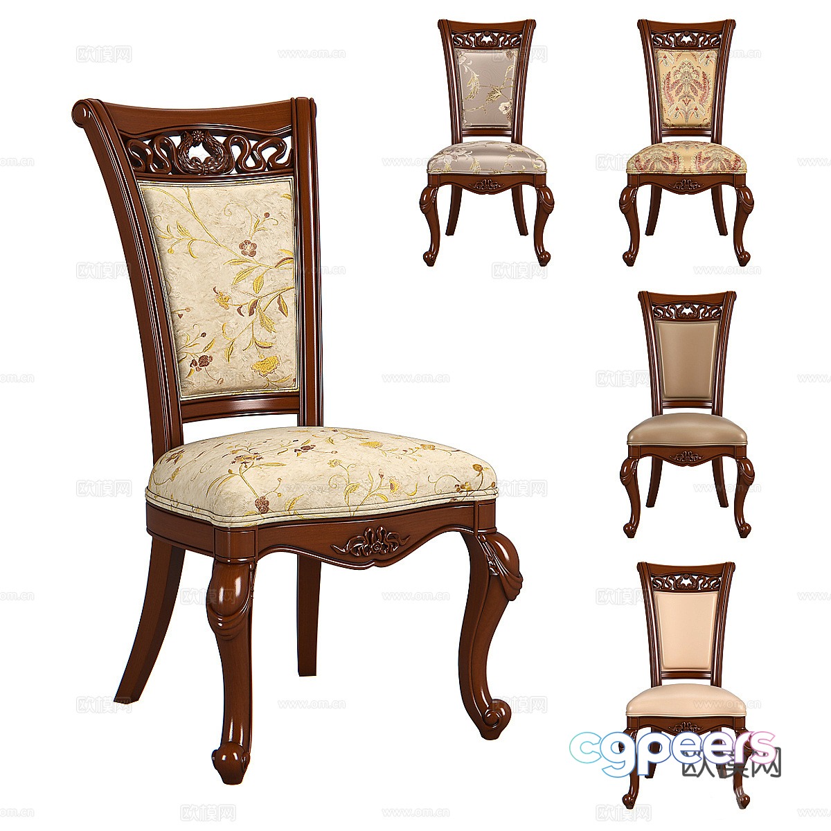 American retro single chair 3d model American retro single chair 3d model