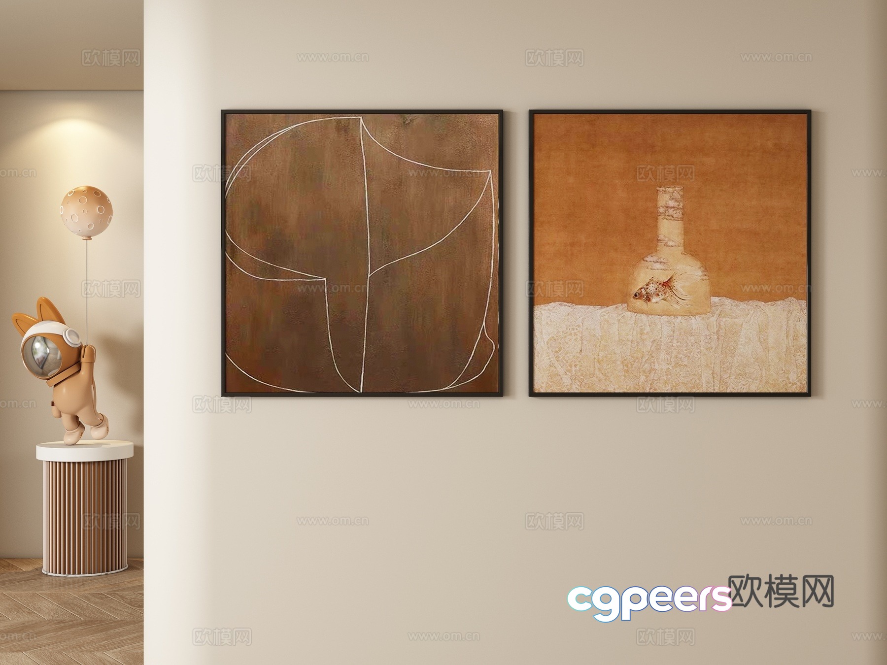 Middle-aged decorative paintings hanging paintings 3D model Middle-aged decorative paintings hanging paintings 3D model