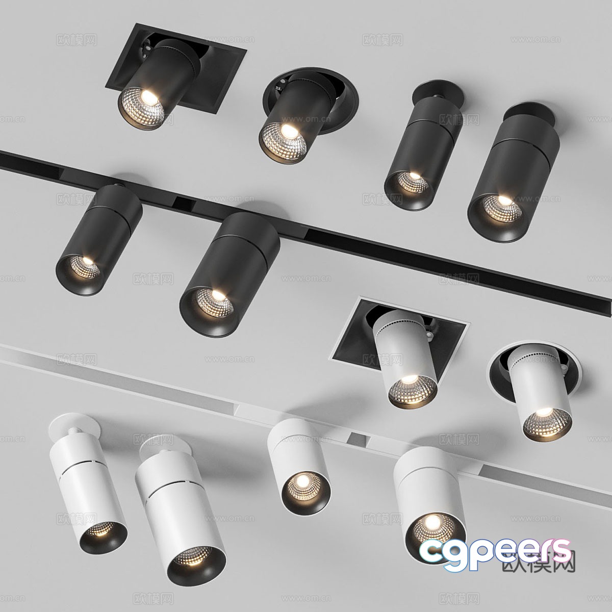 Modern Italian minimalist Reggiani track light 3d model Modern Italian minimalist Reggiani track light 3d model