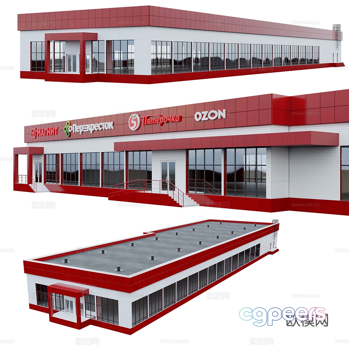 Shopping area 3d model Shopping area 3d model