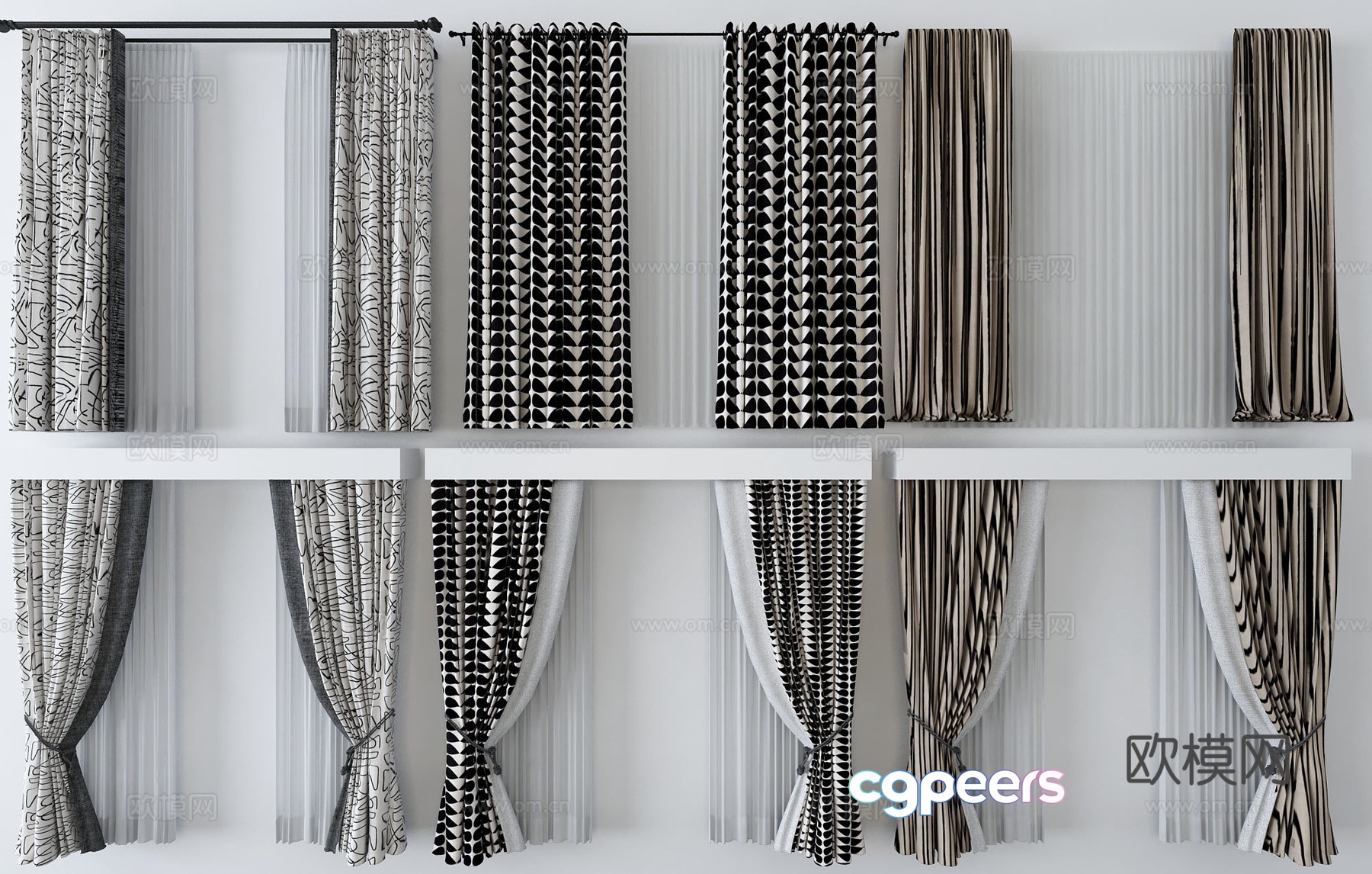 Curtain 3d model Curtain 3d model