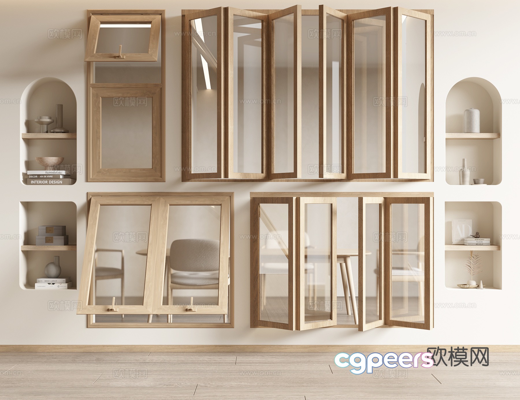 Creamy wind window 3d model Creamy wind window 3d model