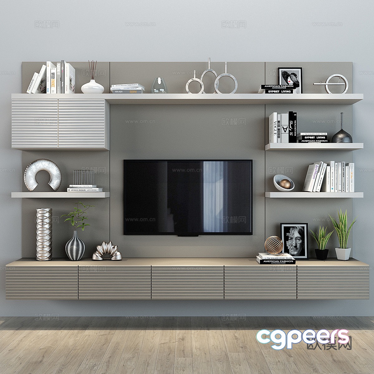3D model of TV cabinet wall 3D model of TV cabinet wall