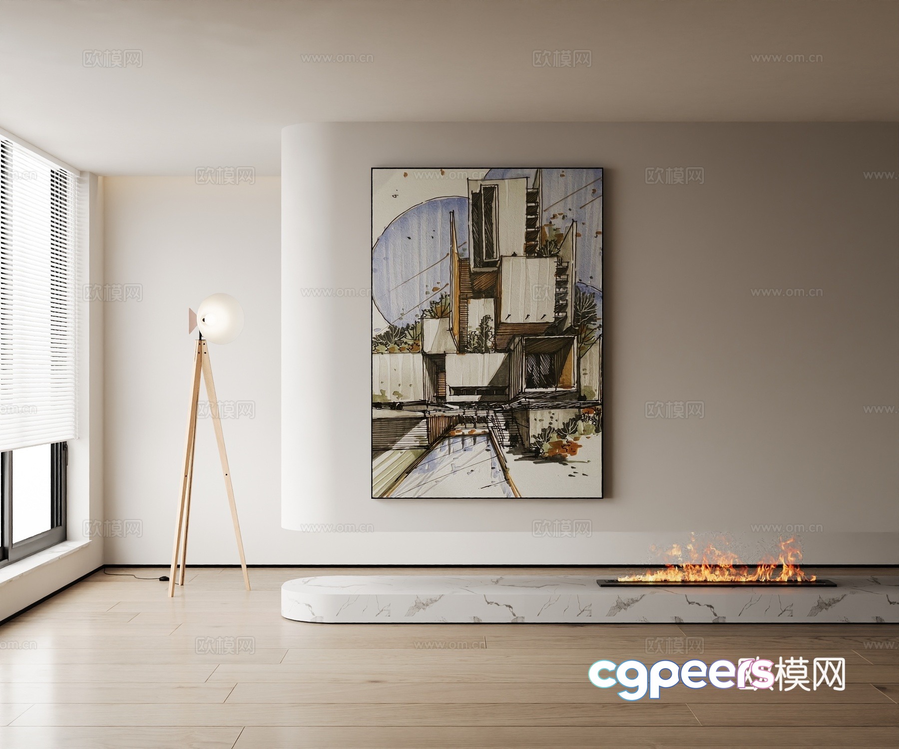 Modern decorative painting 3d model Modern decorative painting 3d model