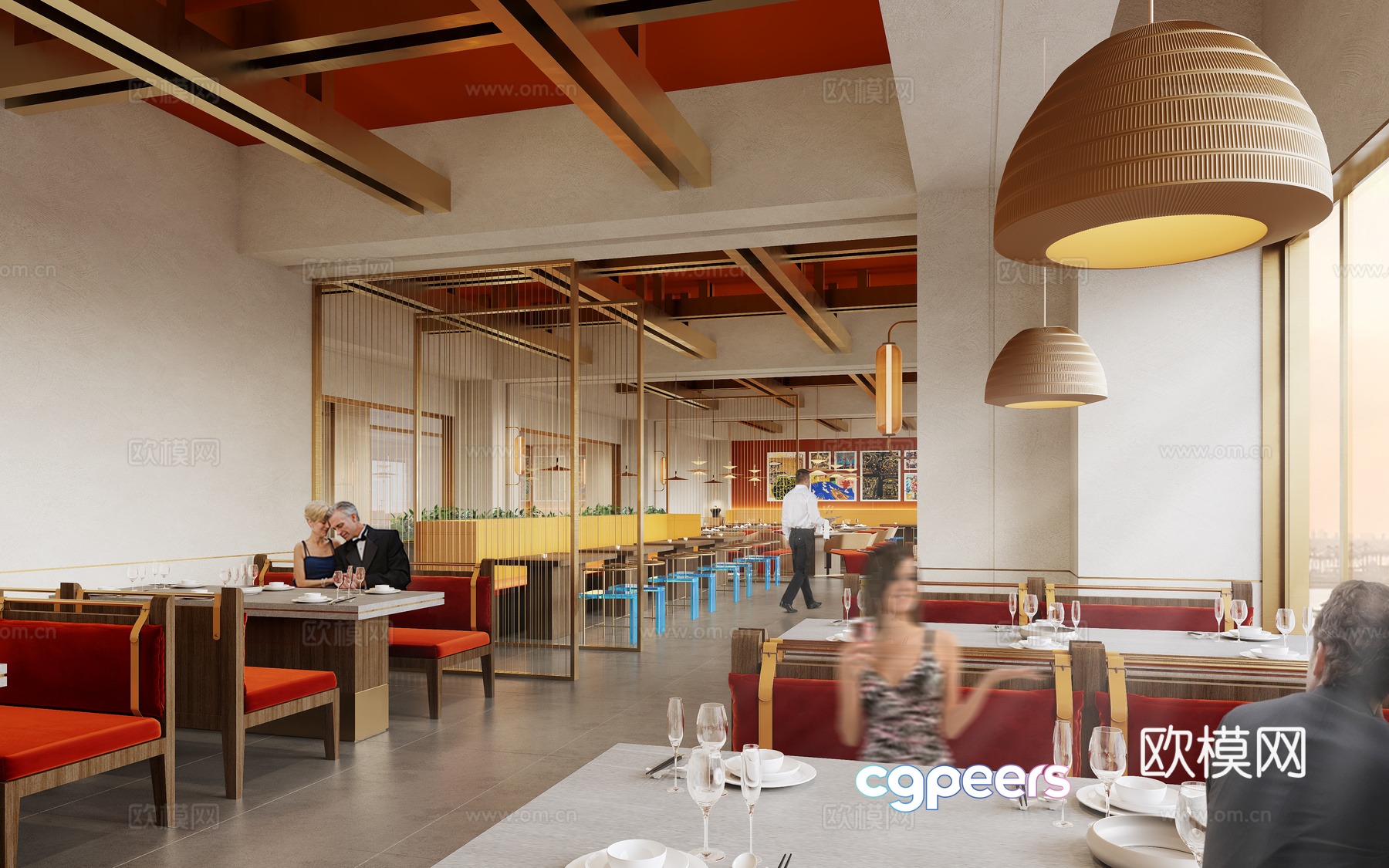 3D model of cafeteria booth area 3D model of cafeteria booth area