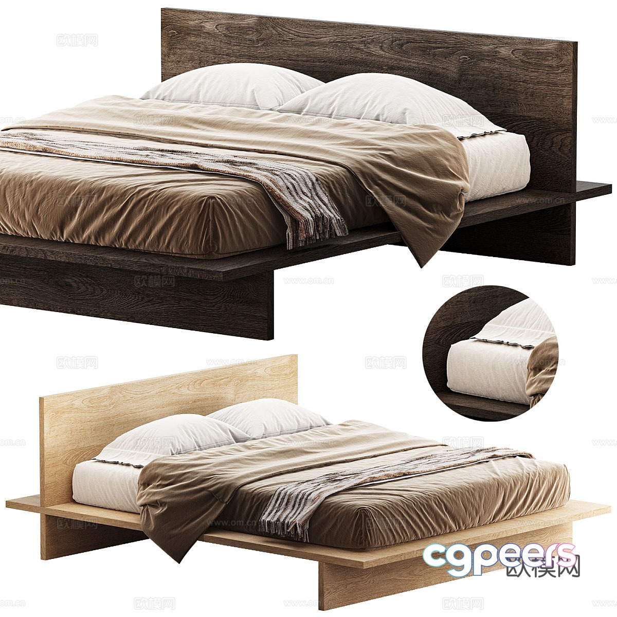 Wasabi wind double bed B&B double bed Wooden frame bedding solid wood headboard Wooden bed 3D model Wasabi wind double bed B&B double bed Wooden frame bedding solid wood headboard Wooden bed 3D model