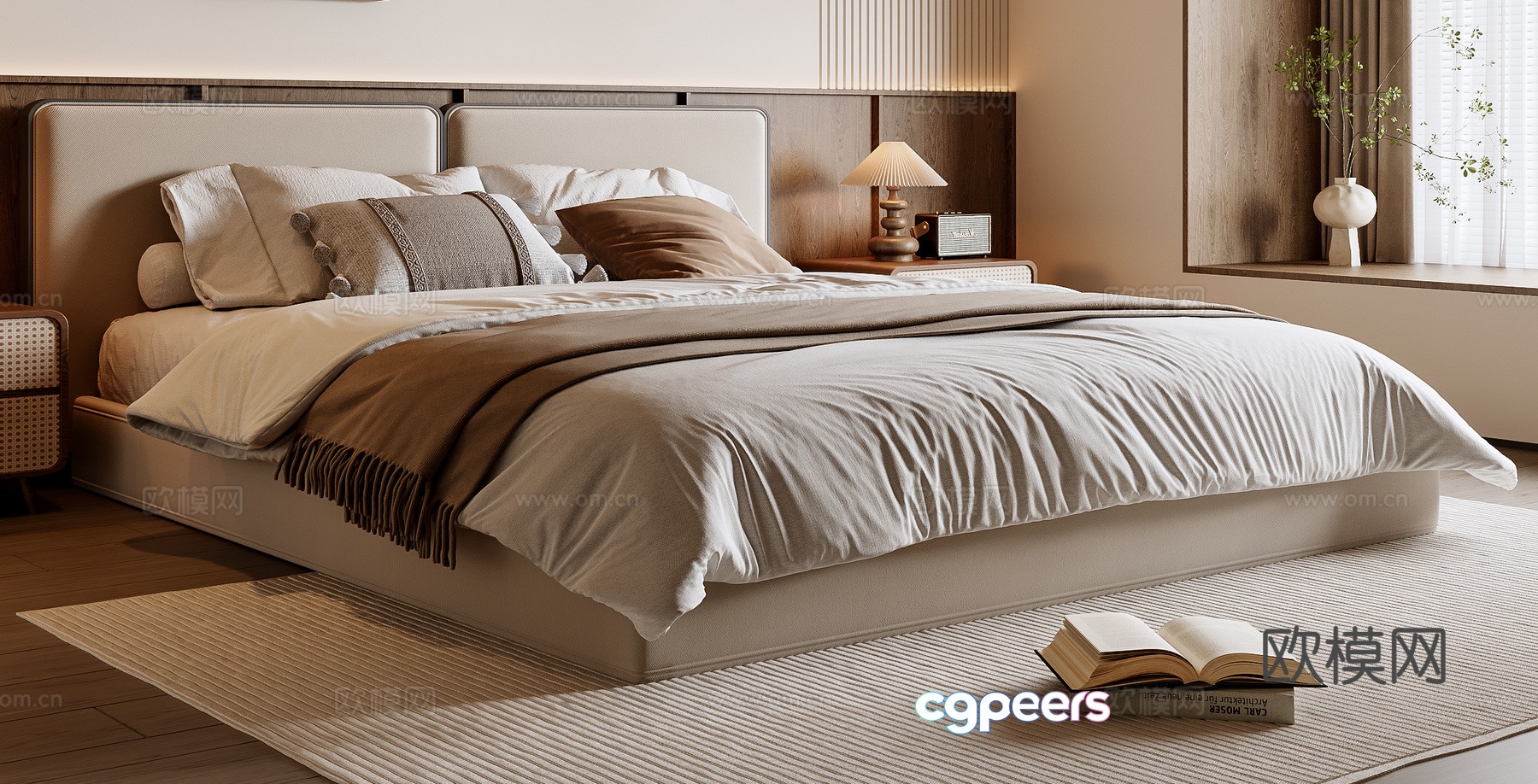 Middle-aged double bed 3D model Middle-aged double bed 3D model