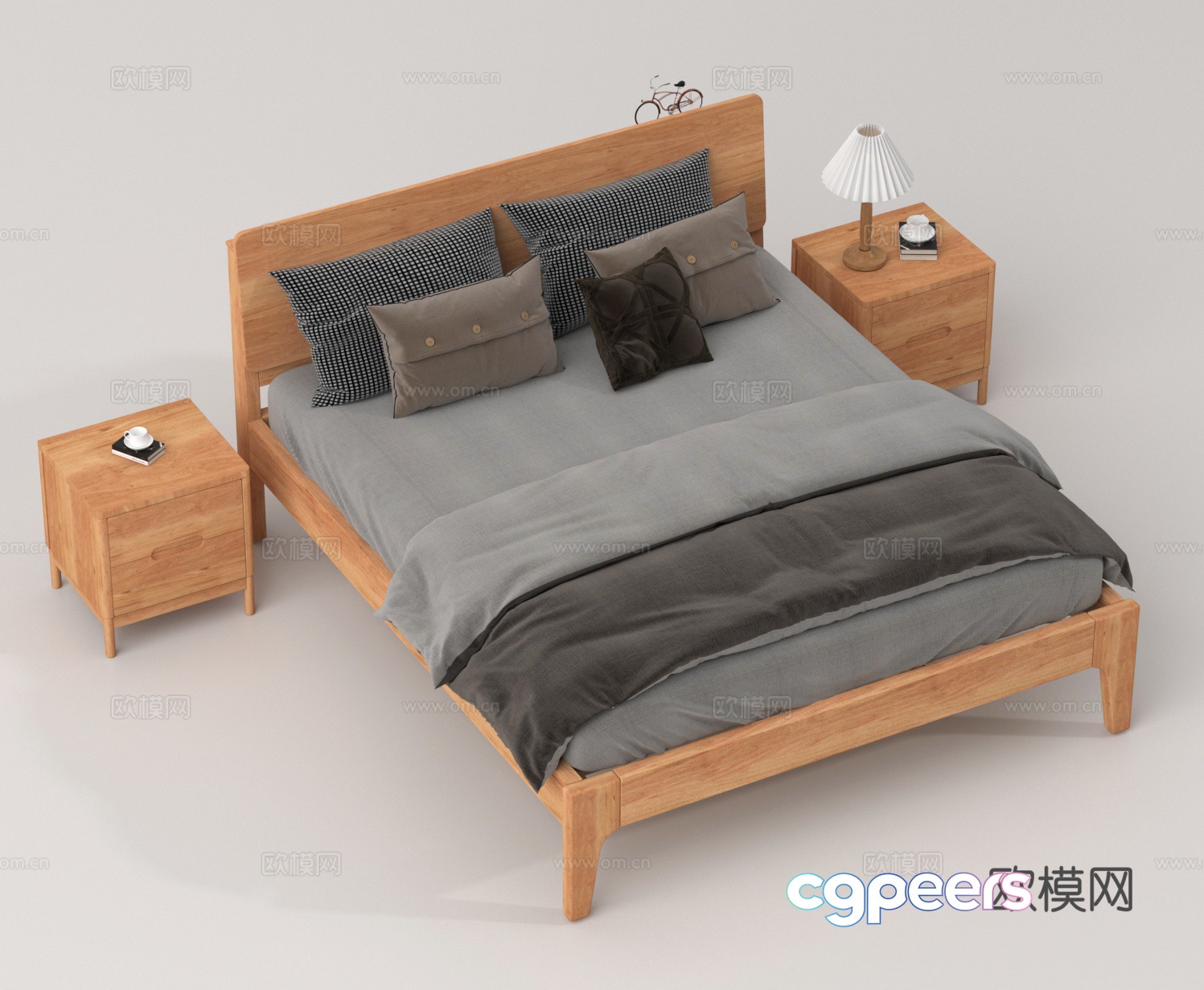 Double bed nightstand 3d model Double bed nightstand 3d model